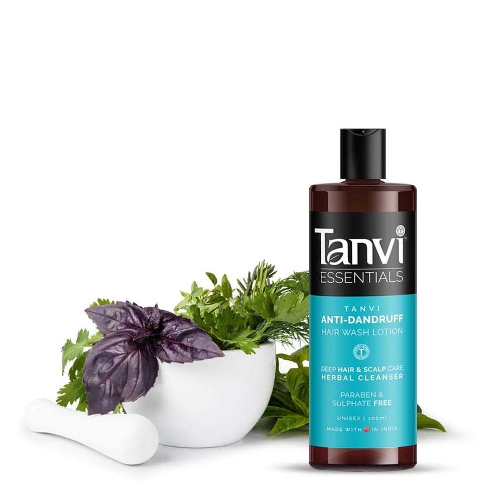 Tanvi Essentials Unisex Anti Dandruff Shampoo - Sulfate & Paraben Free Hair Cleanser for Dry Scalp & Itchy Scalp (100ml) - Gentle Daily Use for Men & Women, Perfect for Sensitive Scalp & Dandruff Control