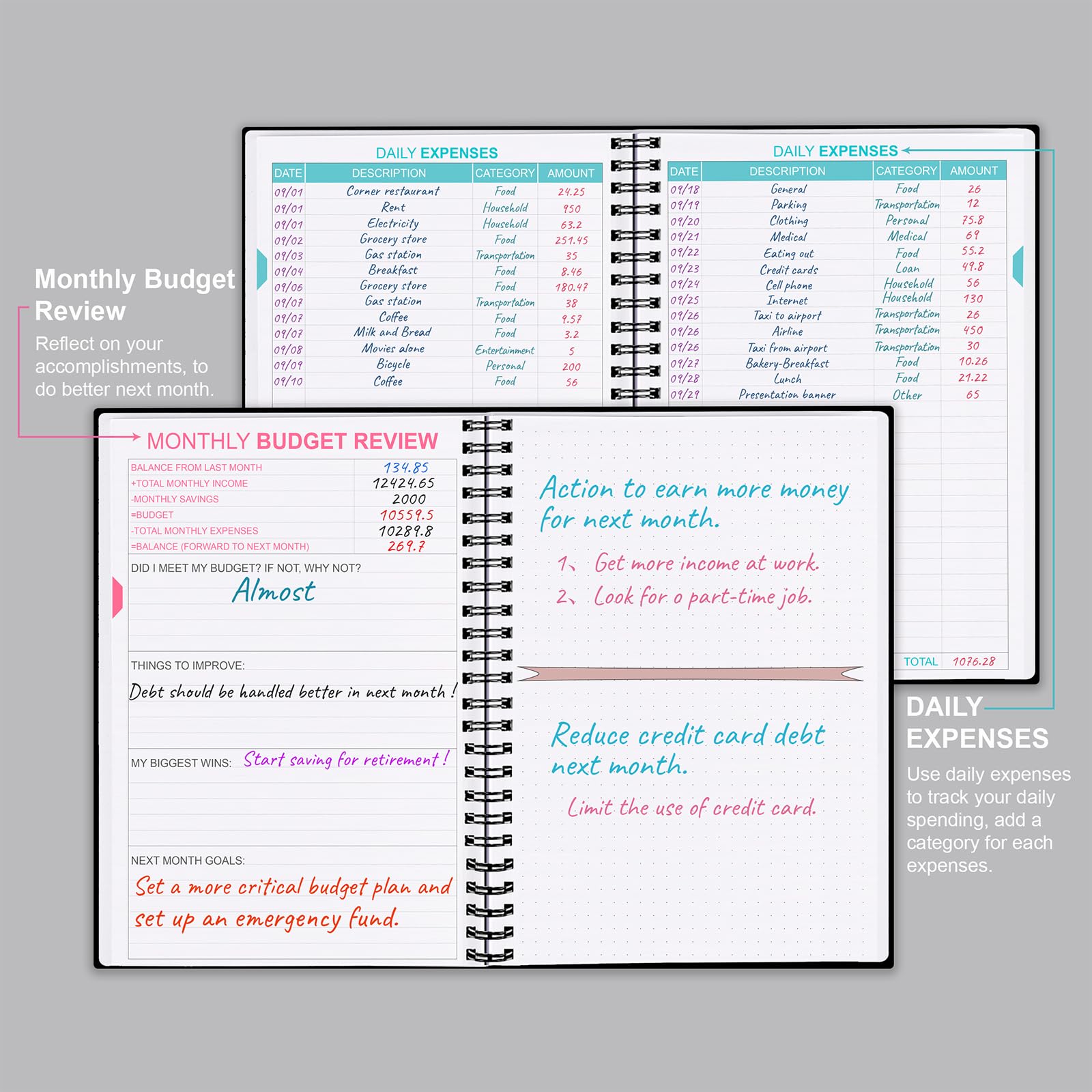 2025 Monthly Budget Planner - 12-Month Financial Organizer with Expense Tracker | 5.8