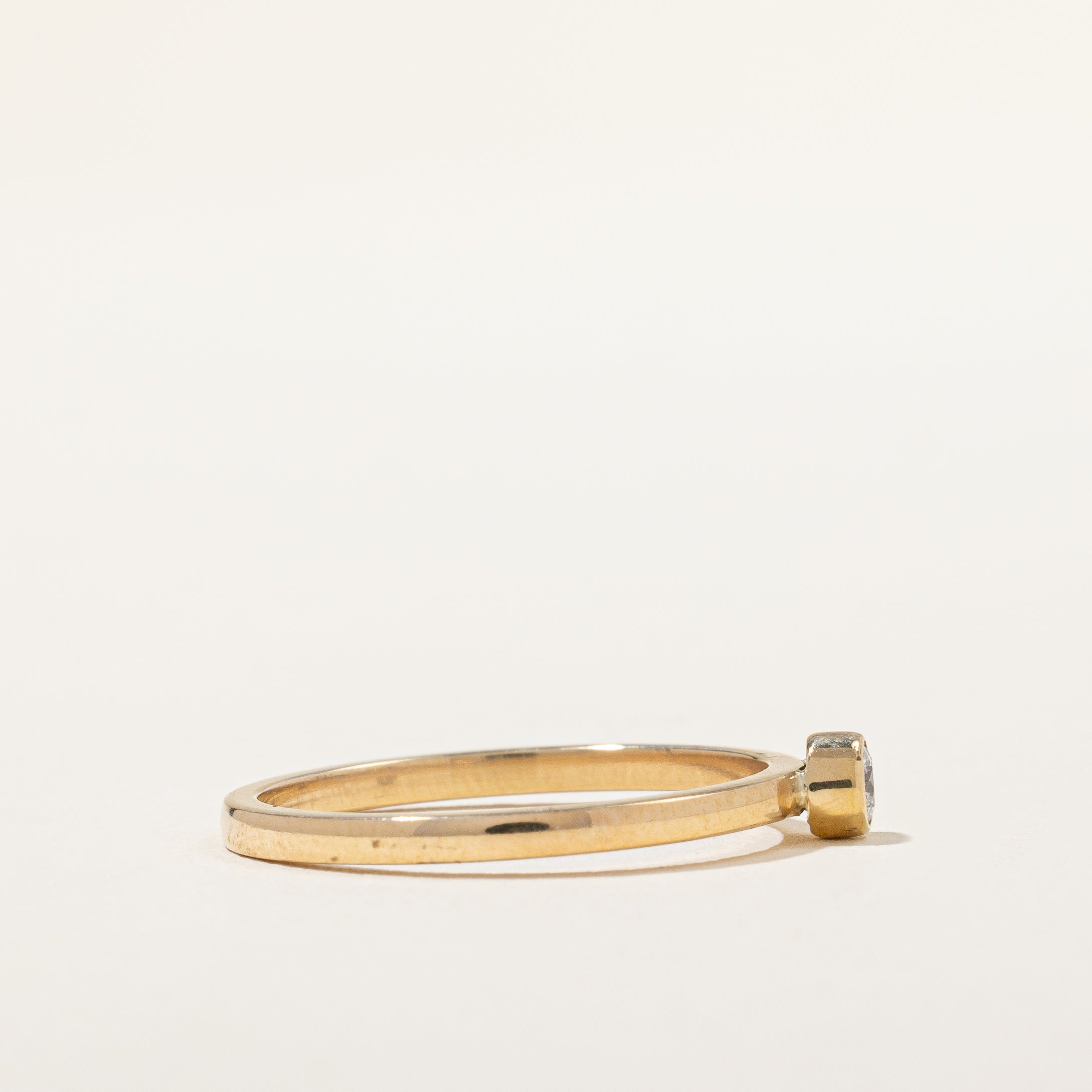 10K Gold Diamond Stacking Band Ring for Women - 0.08ctw, Thin Delicate Wedding Band, Anniversary Gift - Perfect for Layering, Stacking & Everyday Wear
