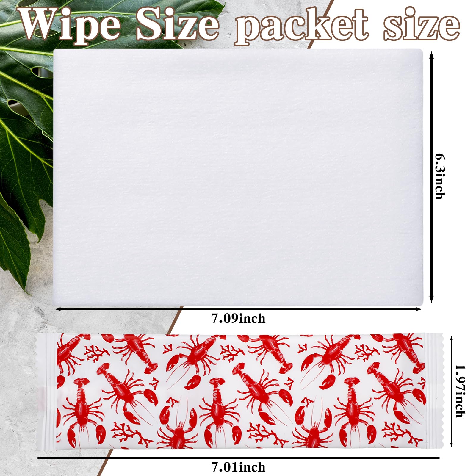 250 Pcs BBQ Wet Wipes - Individually Wrapped Pre-Moistened Grill Cleaning Wipes for Hands & Surfaces | Perfect for BBQs, Catering, Restaurants, Weddings & Outdoor Cooking (Lobster Design) - Keep Hands Clean While Grilling, Camping & Picnics