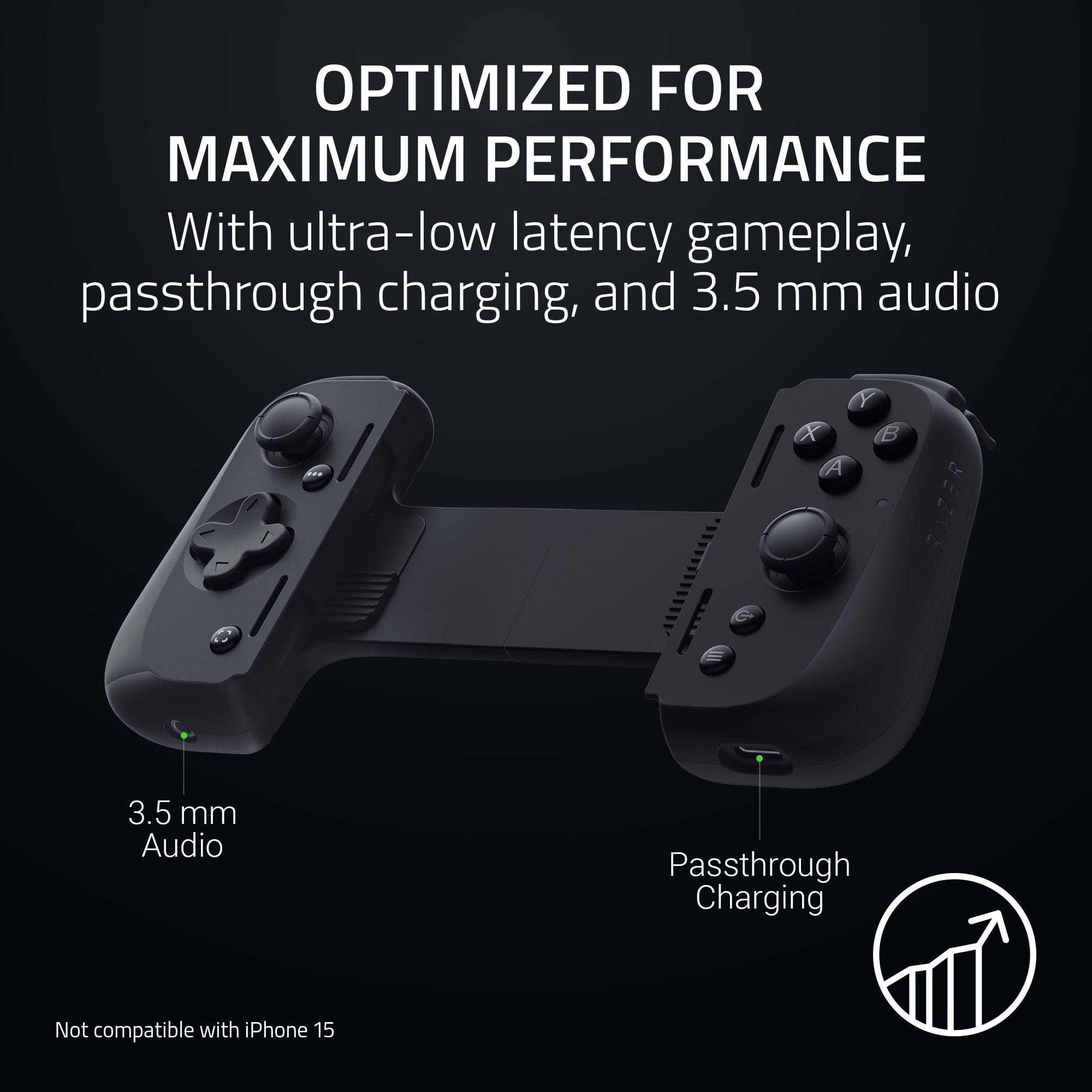 Razer Kishi V2 Pro Mobile Gaming Controller for Android - HyperSense Haptics, Universal Fit | Stream PC & Console Games | Play Touchscreen Games | Compatible with Samsung Galaxy & Google Pixel | Perfect for Cloud Gaming & Mobile Esports