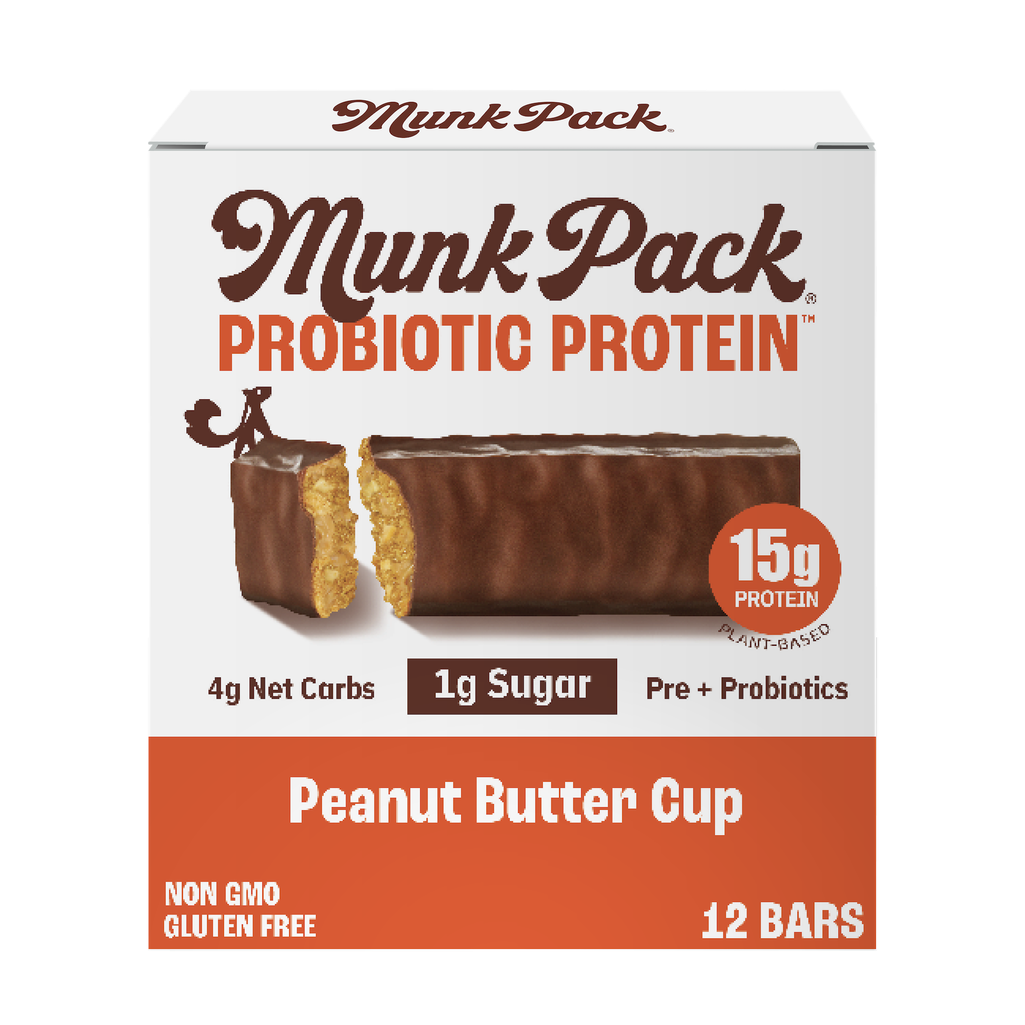 Peanut Butter Cup Probiotic Protein Bar - 12 Pack | High Protein Snack for Energy & Gut Health | Perfect for Post-Workout, Travel & Healthy On-the-Go Snacking