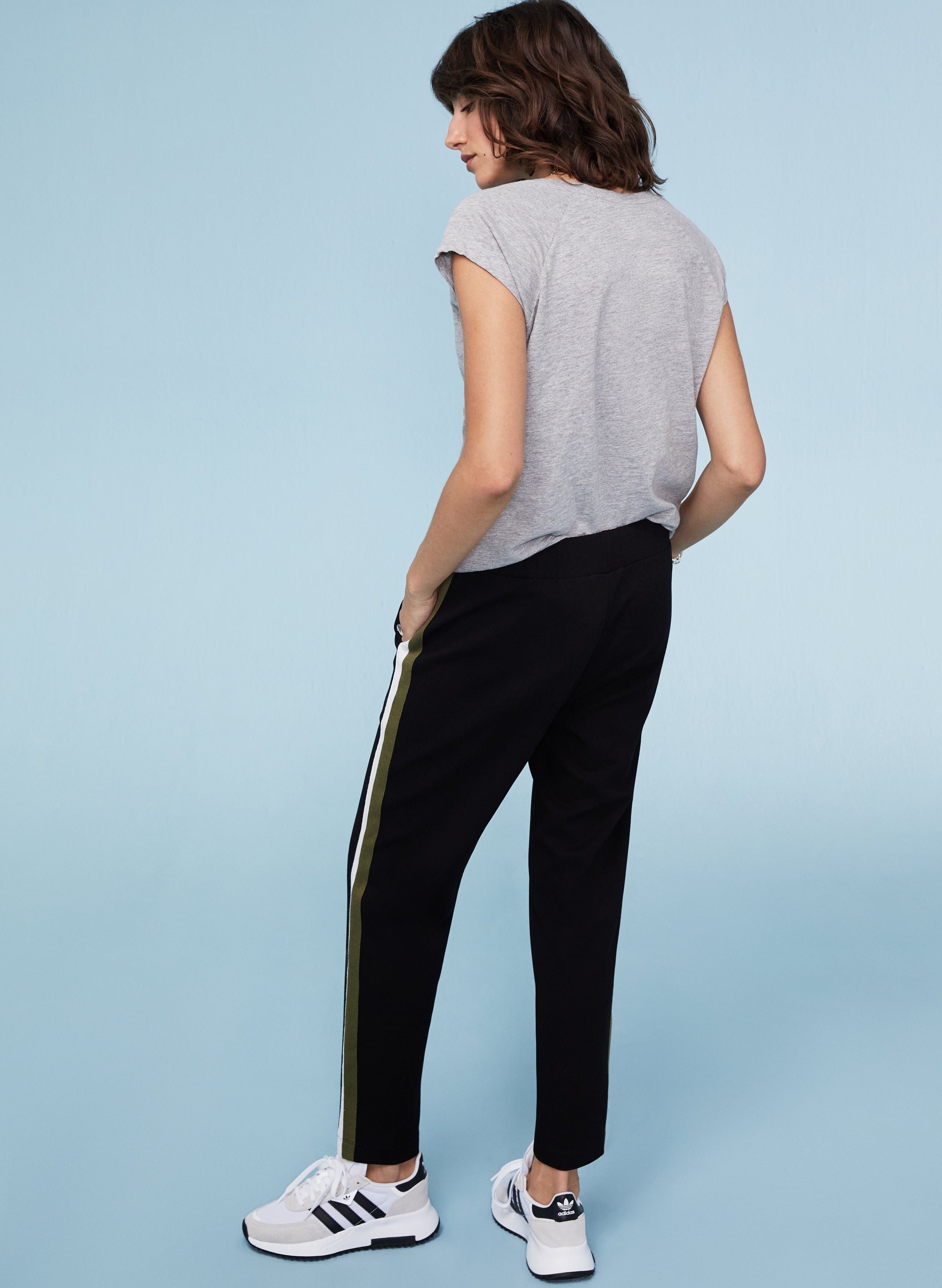 Jay LENZING™ ECOVERO™ Sustainable Stretch Pants for Women - Caviar Black & Olive | Comfortable Workwear & Casual Office Pants for Everyday Wear