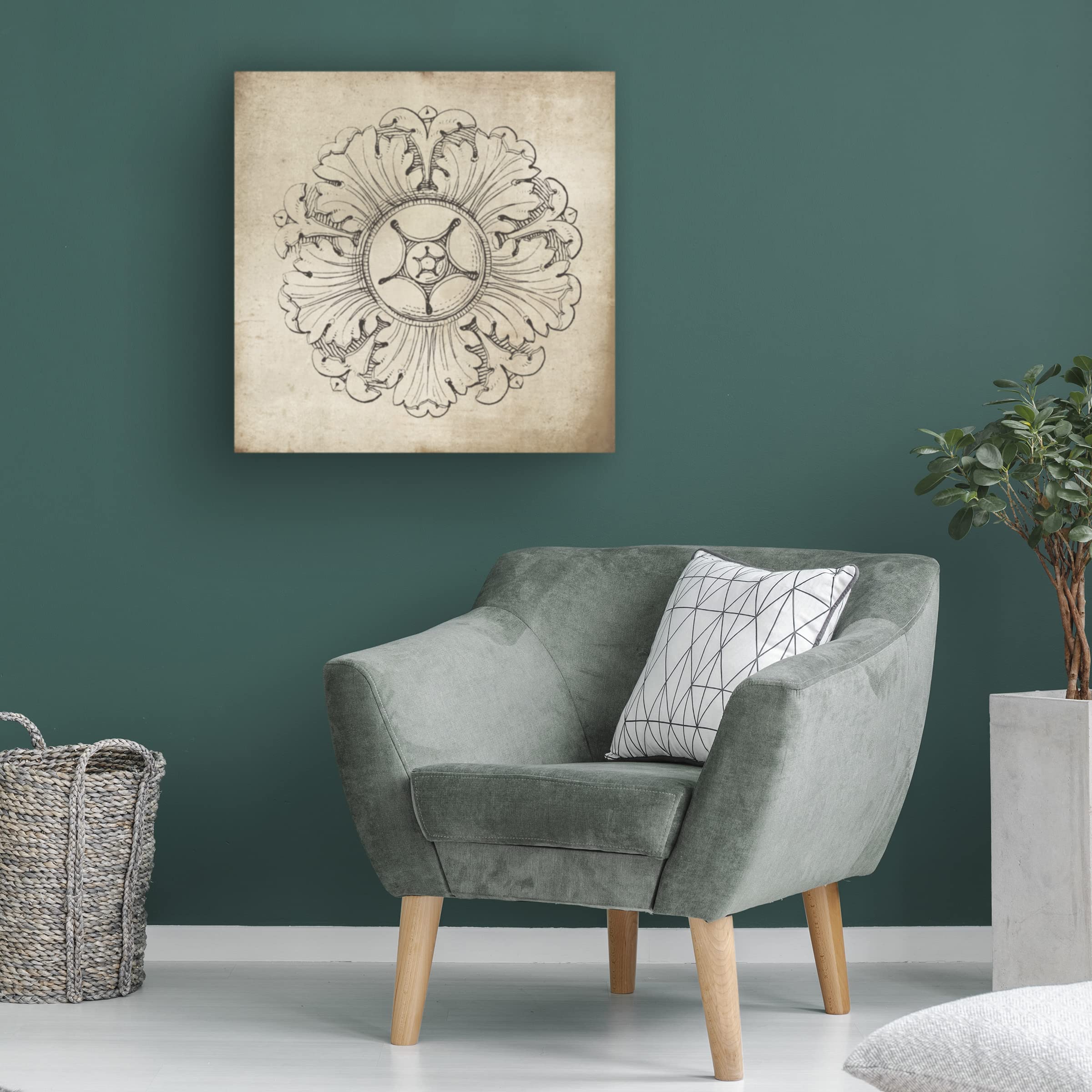 Trademark Fine Art 'Rosette VI Neutral' Canvas Wall Art by Wild Apple - Modern Abstract Painting for Living Room, Bedroom & Office Decor