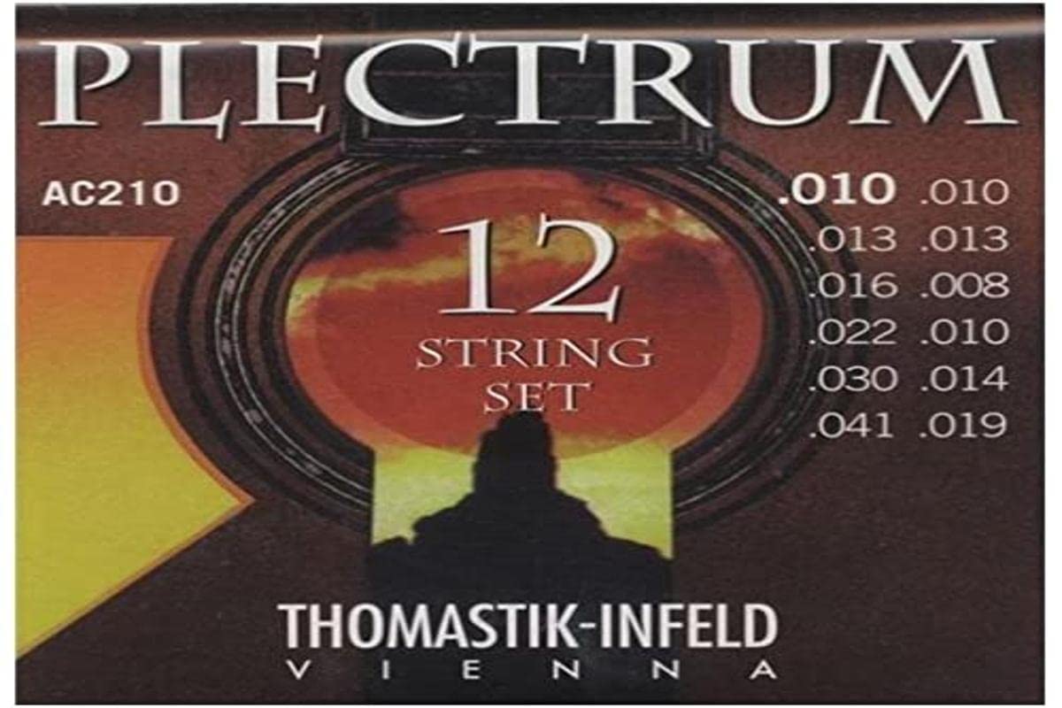 Thomastik-Infeld AC210 Acoustic Guitar Strings - Plectrum Series 12 String Set (E, E, D, D, G, G, D, D, A, A, E, E) | Premium Sound for Folk, Country & Fingerstyle Playing