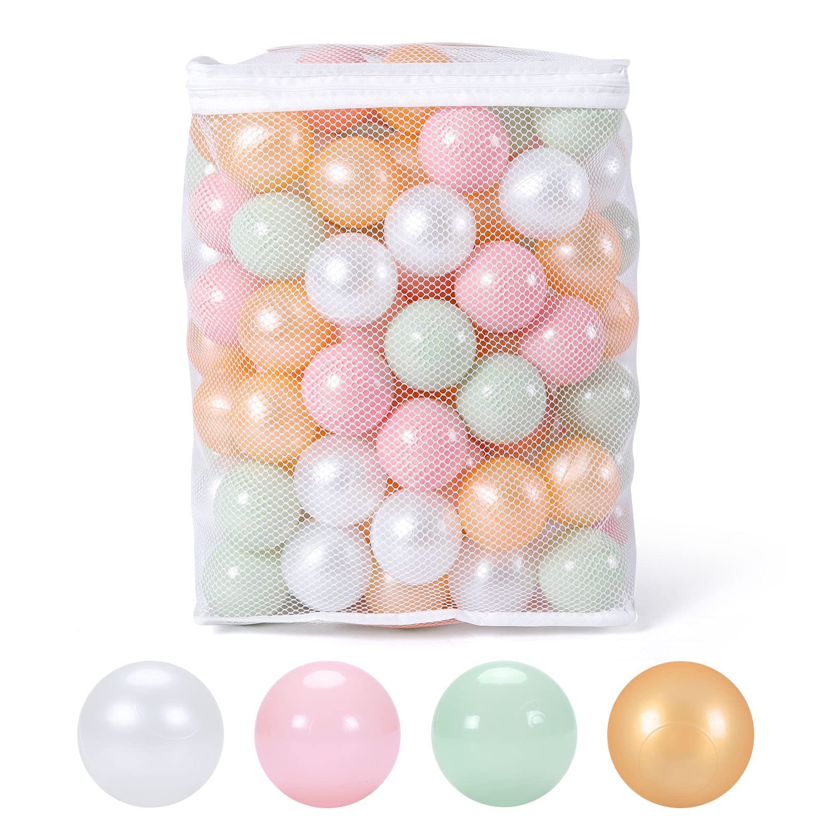 Non-Toxic Crush-Proof Play Balls for Toddlers - 50/100/200 Pack of 2.2-Inch Plastic Shape Balls, BPA-Free & Phthalate-Free - Perfect for Indoor Playpens, Kids' Pools & Sensory Play