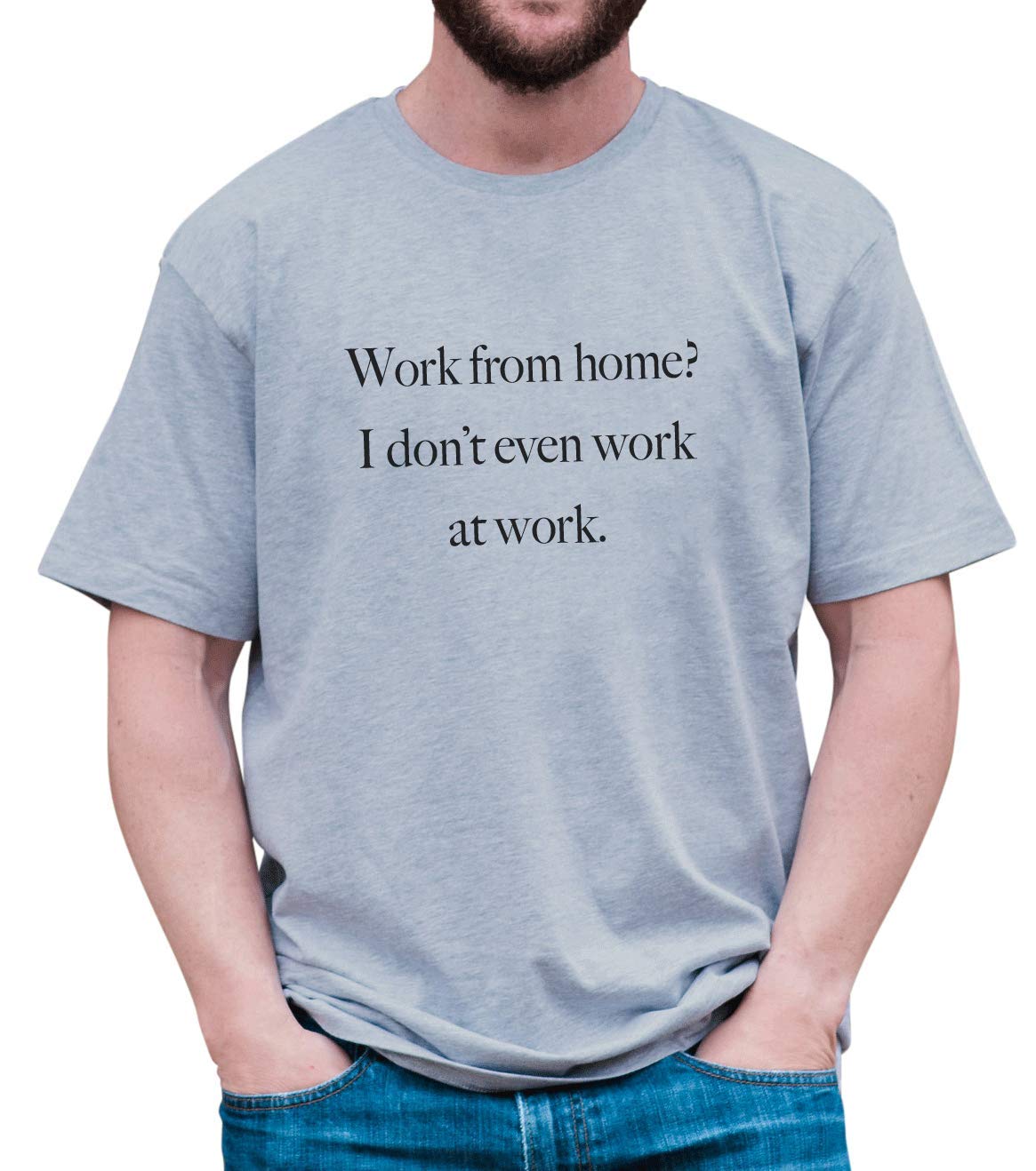 Funny Work From Home T-Shirt for Men - Soft Cotton Grey Tee | Comfortable Remote Work & Video Call Shirt | Perfect Gift for Remote Workers & Digital Nomads | Great for Home Office, Zoom Meetings & Online Classes | Ideal for Gaming, Coffee Shop Work & Virtual Team Building | Best for Casual Wear, Lounge & Socializing | Comfortable Daily Wear for Working & Studying at Home