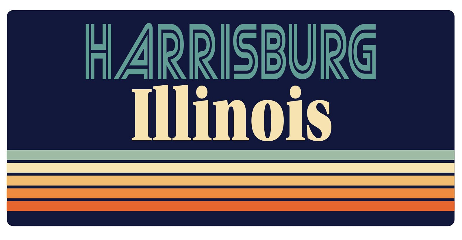 Harrisburg Illinois 5 x 2.5-Inch Retro Fridge Magnet - Vintage Souvenir & Decorative Collectible for Refrigerators, Lockers & Metal Surfaces