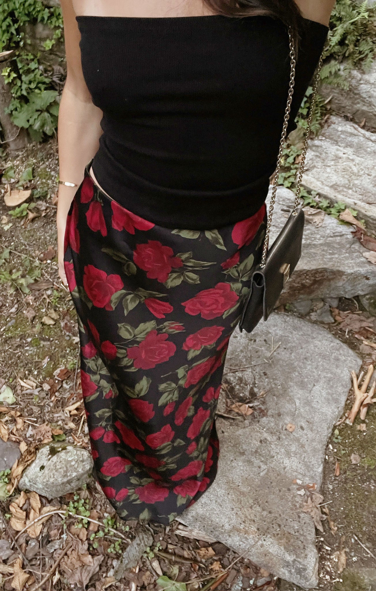 Elegant Maci Maxi Skirt with Rose Print - Boho Floral Midi Skirt for Women | Perfect for Summer, Beach, and Casual Outings