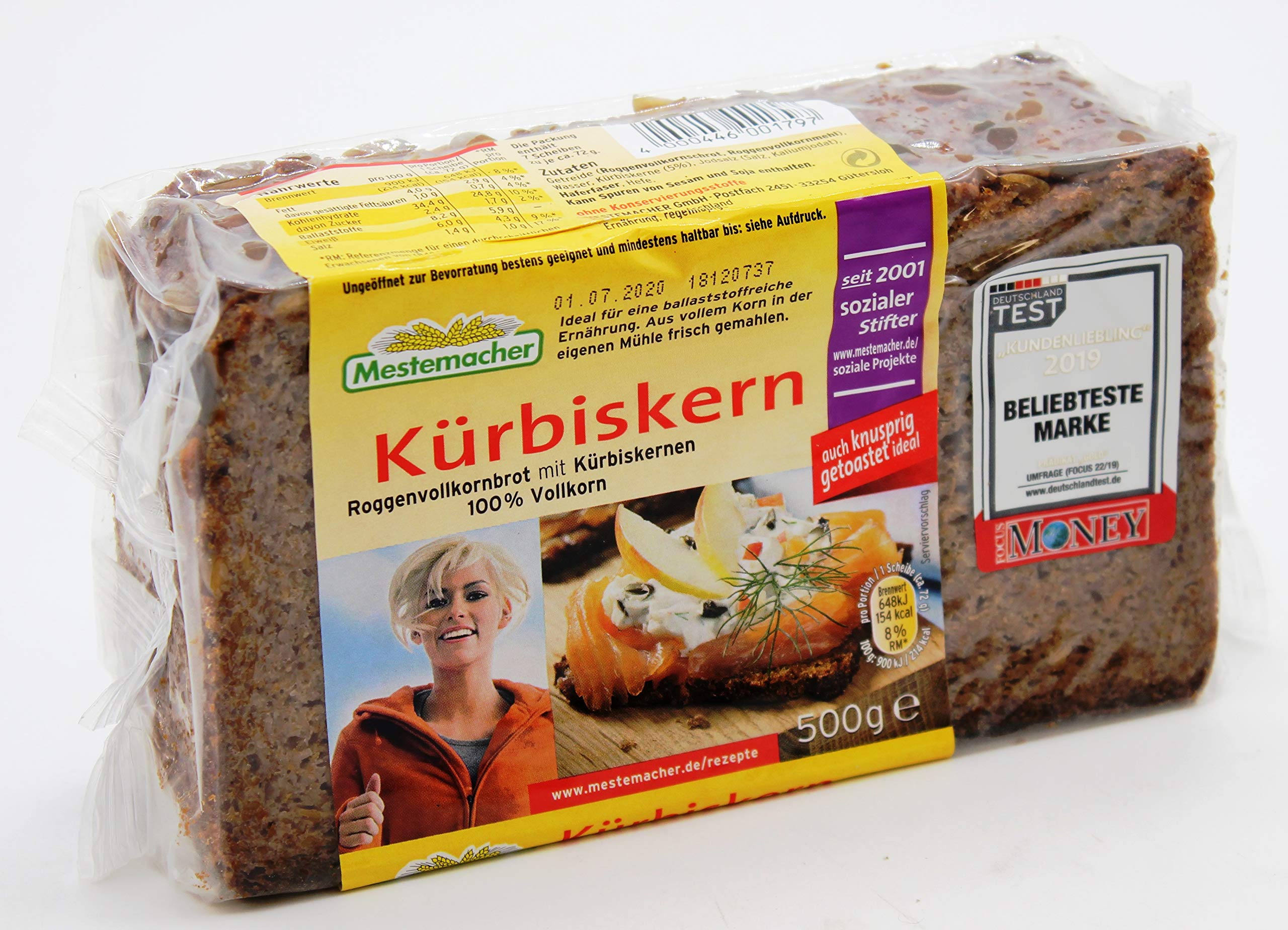 Organic Mestemacher Pumpkin Seed Bread - Pack of 9 (9 x 500g) | High Fiber, Gluten-Free Artisan Loaf | Perfect for Breakfast, Sandwiches & Healthy Snacking