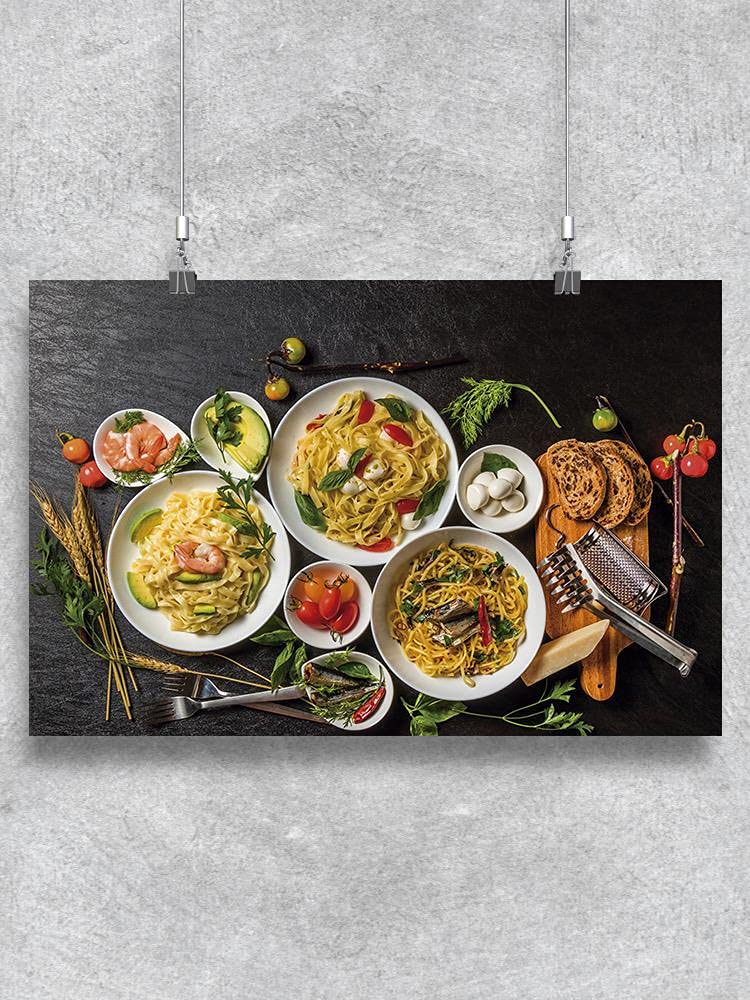 Authentic Italian Pasta Poster - Traditional Italian Cuisine Wall Art for Kitchen Decor & Italian Restaurant Theme