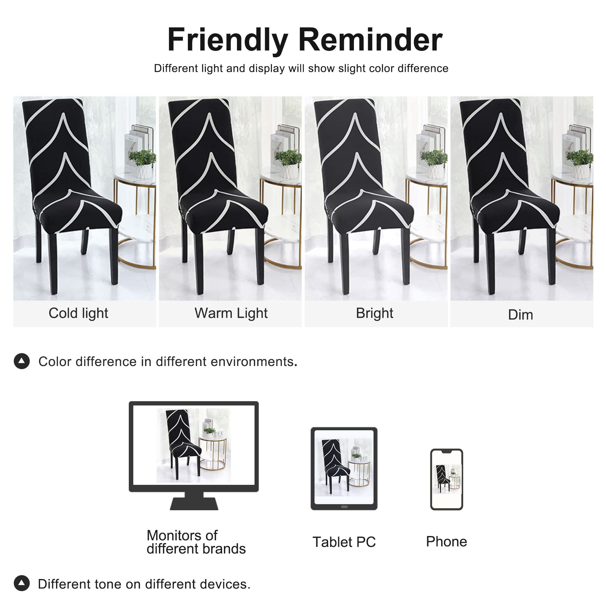 uxcell Stretch Spandex Dining Chair Covers - Medium Black Slipcovers for Kitchen Stools & Chairs | Waterproof Seat Protectors for Home, Dining Room, Party & Wedding Decor