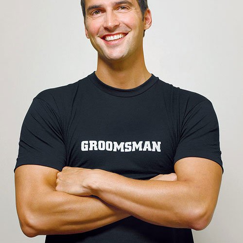 Weddingstar 8516 Groomsman Iron-On Flocking Transfer - Perfect for DIY Wedding Suits, Tuxedos & Formal Attire Decoration