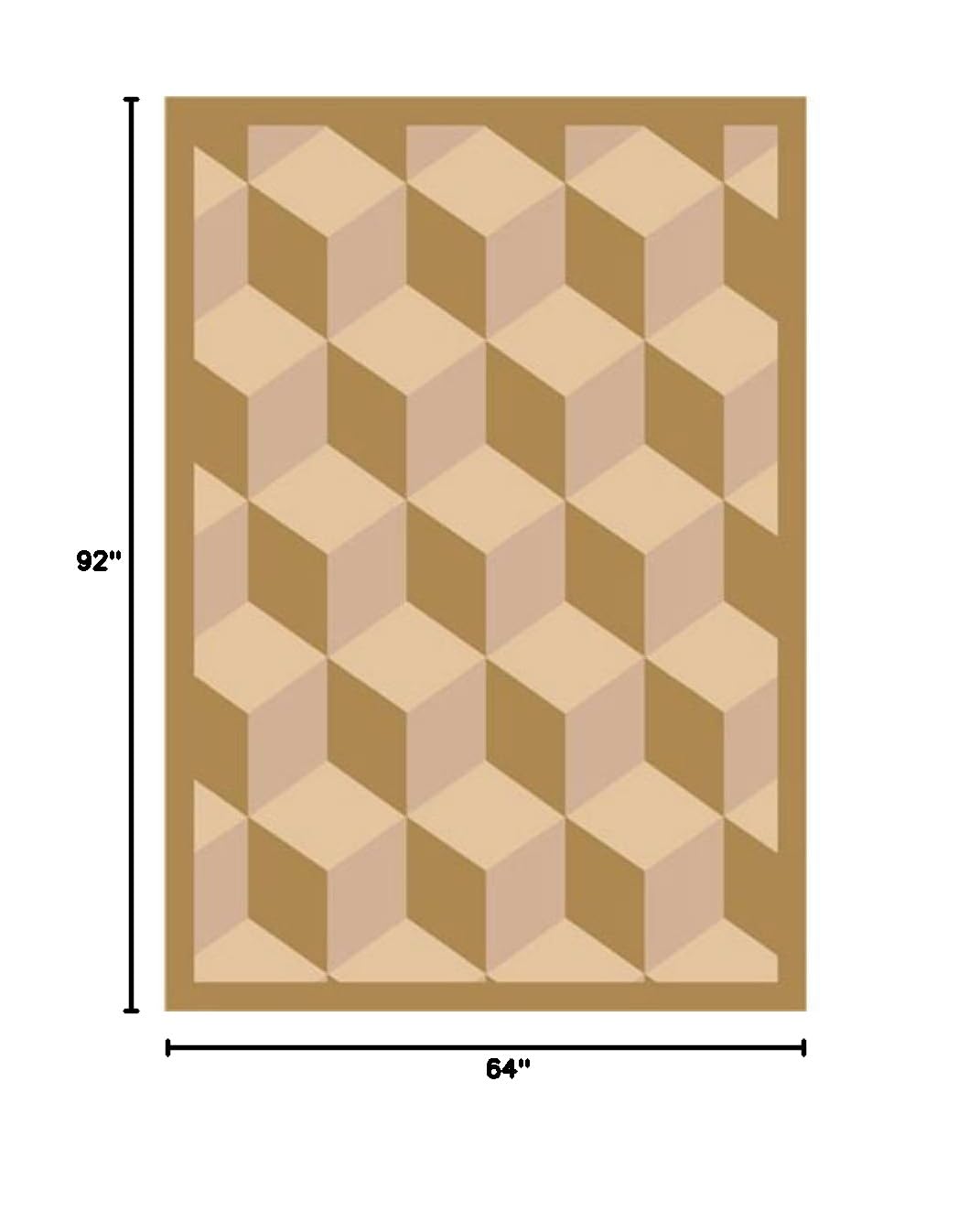Joy Carpets Kaleidoscope Highrise Whimsical Area Rugs - Soft Beige Non-Slip Kids Playroom & Nursery Rug for Home Decor