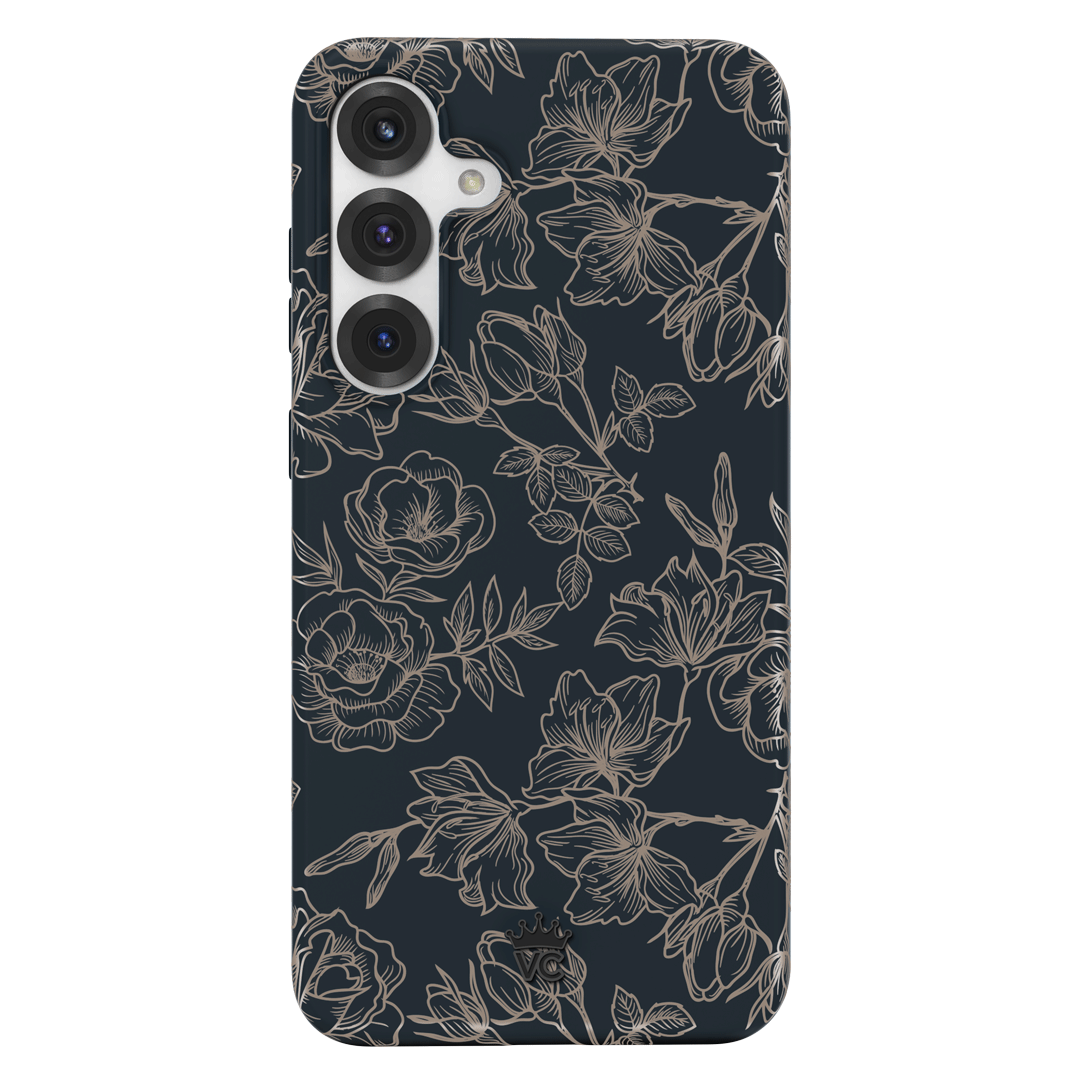 Floral Rose Gold Chrome Samsung Galaxy Phone Case - Elegant Protective Cover for Galaxy S21/S22/S23 - Perfect for Everyday Use & Special Occasions