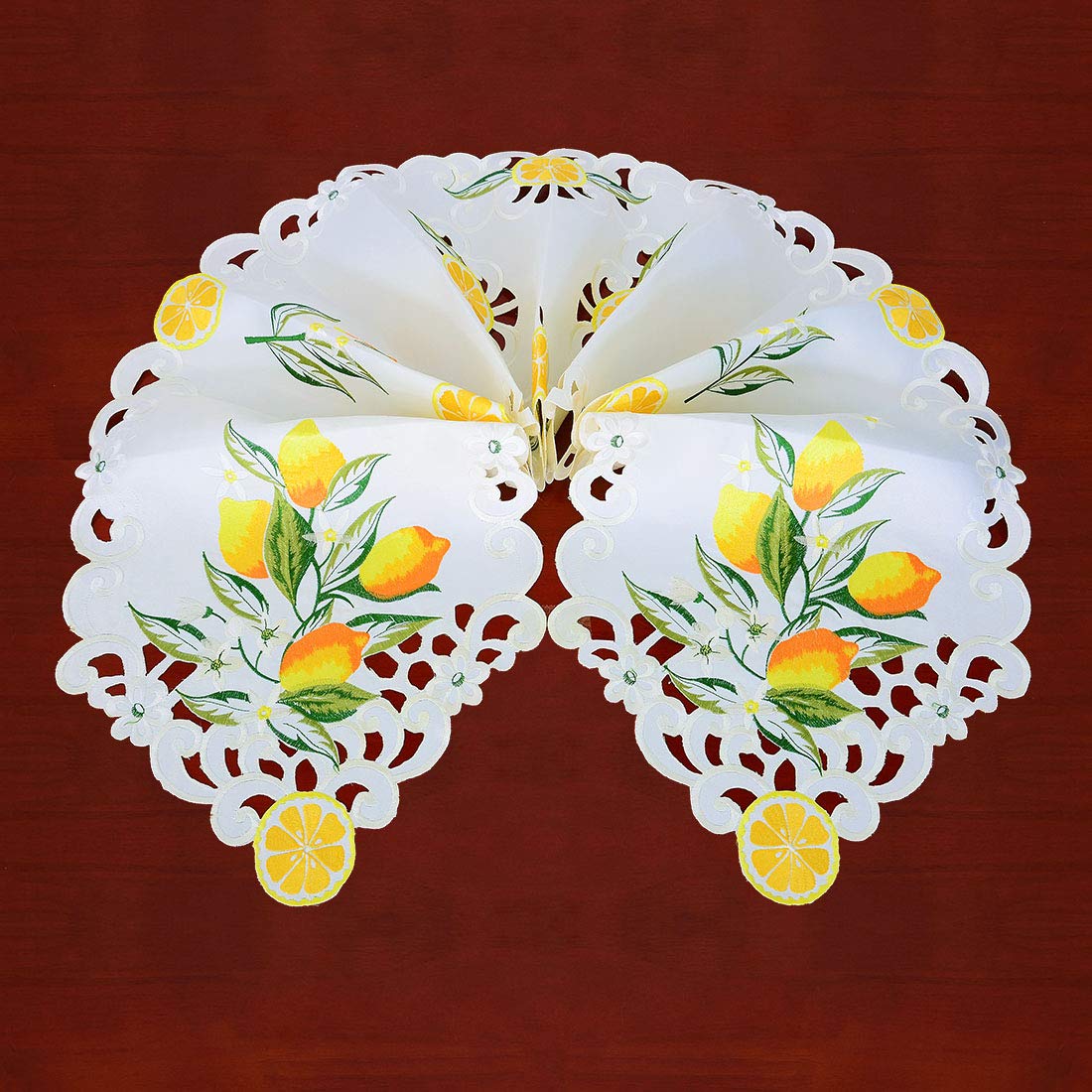 Simhomsen Embroidered Lemon Table Runner - 14×70 Inch Spring Summer Table Decor for Dining Room, Kitchen, Party & Outdoor Picnic