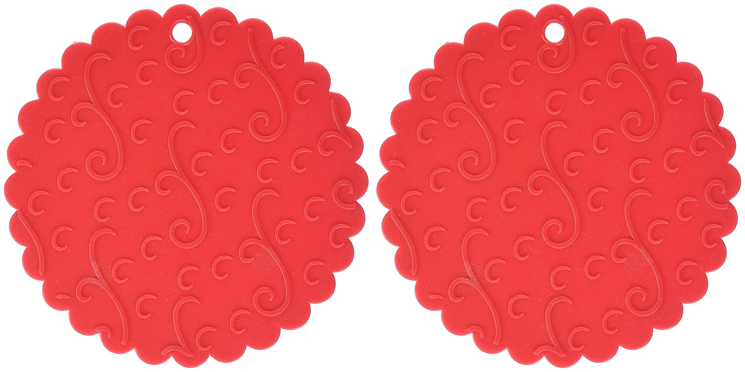 Norpro Grip Silicone Jar Opener Potholder Trivet - Red Non-Slip Grip 566 (2-Pack) for Kitchen, Canning, and Hot Pots