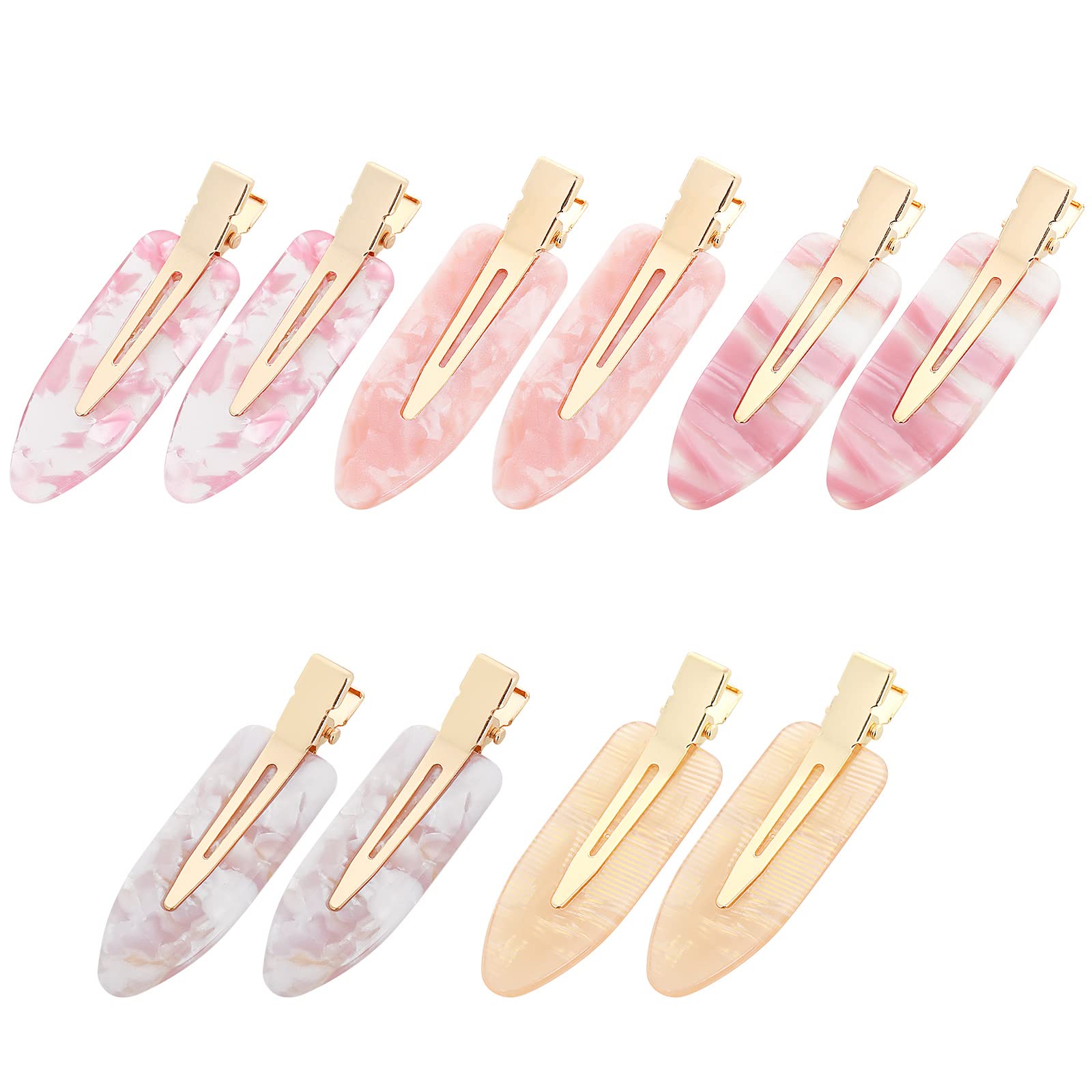 10Pcs Flat Hair Clips No Bend Resin Acrylic Hairdressing Clips for Salon, Bangs & Wavy Styling - Perfect for Hairdressers, Makeup Artists & Home Use