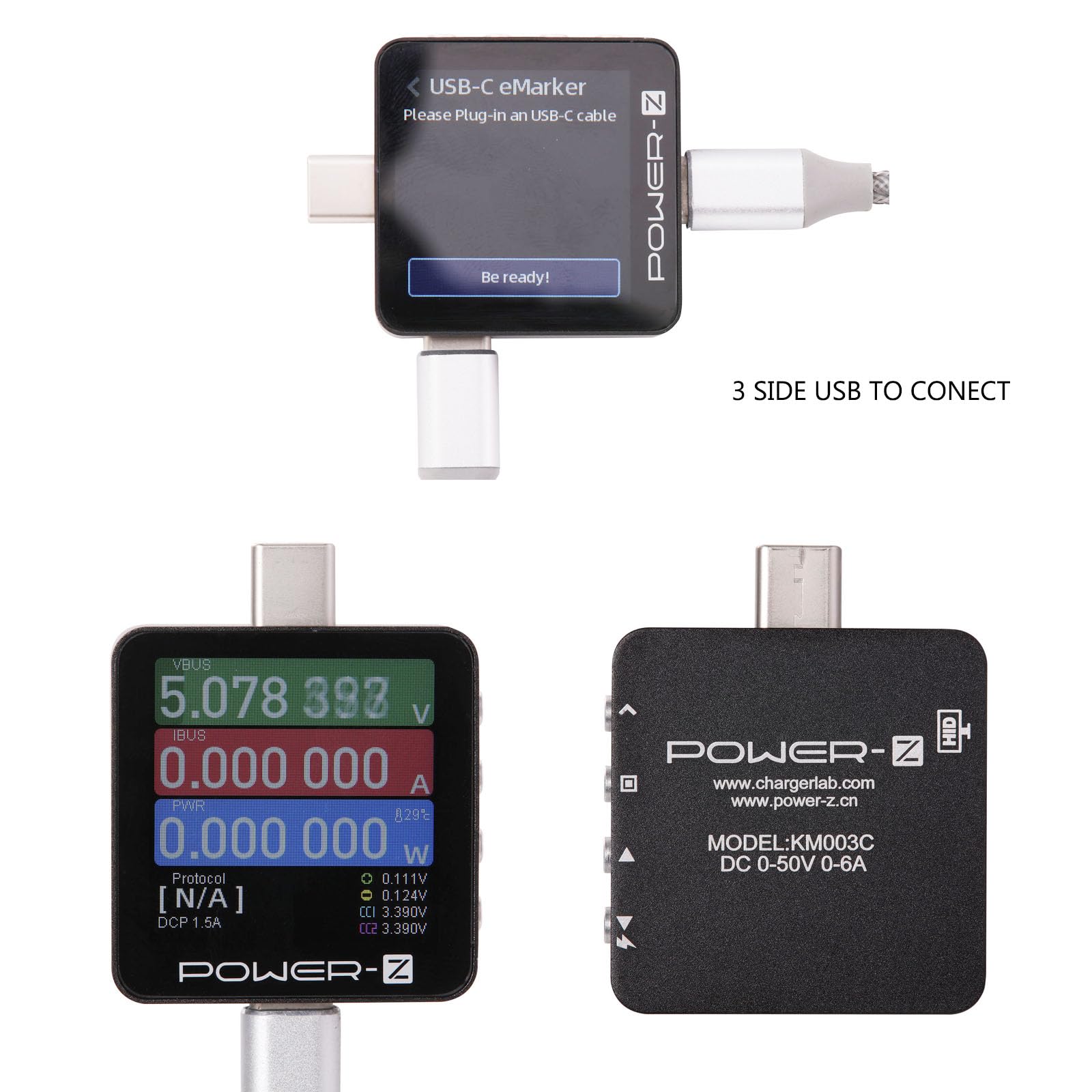 Power-Z KM003C USB-C Fast Charging Tester with Digital Voltmeter - PD3.1 QC5.0 Compatible for iPhone 15, MacBook, Galaxy S23 - Perfect for Tech Enthusiasts & Travel Charging Solutions