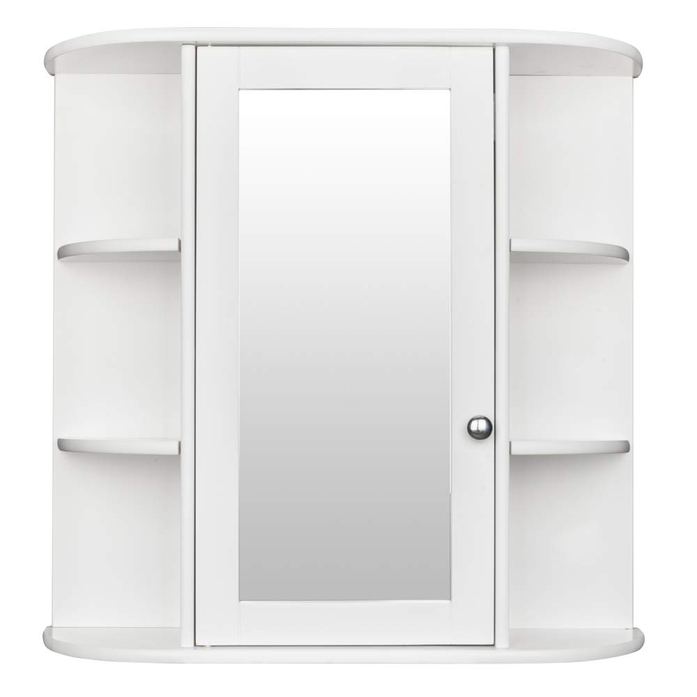 Wall-Mounted Bathroom Medicine Cabinet with Mirror - Adjustable 2-Tier Shelves Storage Organizer for Bathroom Essentials | Space-Saving Single Door Design for Small Bathrooms, Vanities & Powder Rooms
