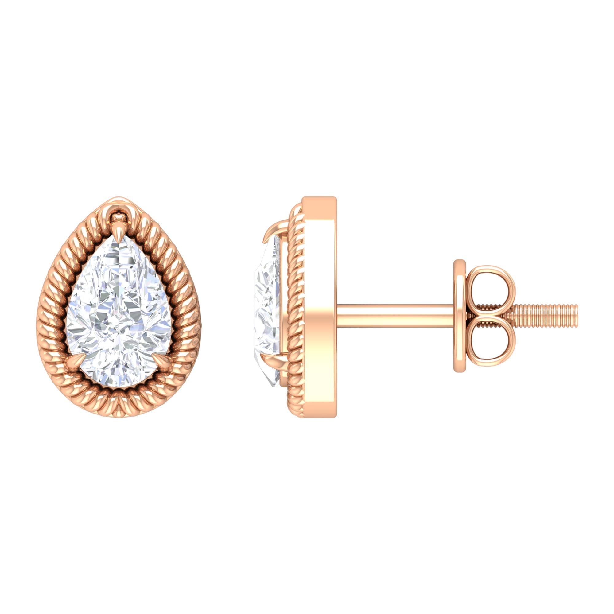 4X6 MM Pear Cut Moissanite Stud Earrings for Women - 14K Solid Gold Solitaire White Moissanite Earrings | Elegant Gift for Anniversary, Wedding & Everyday Wear