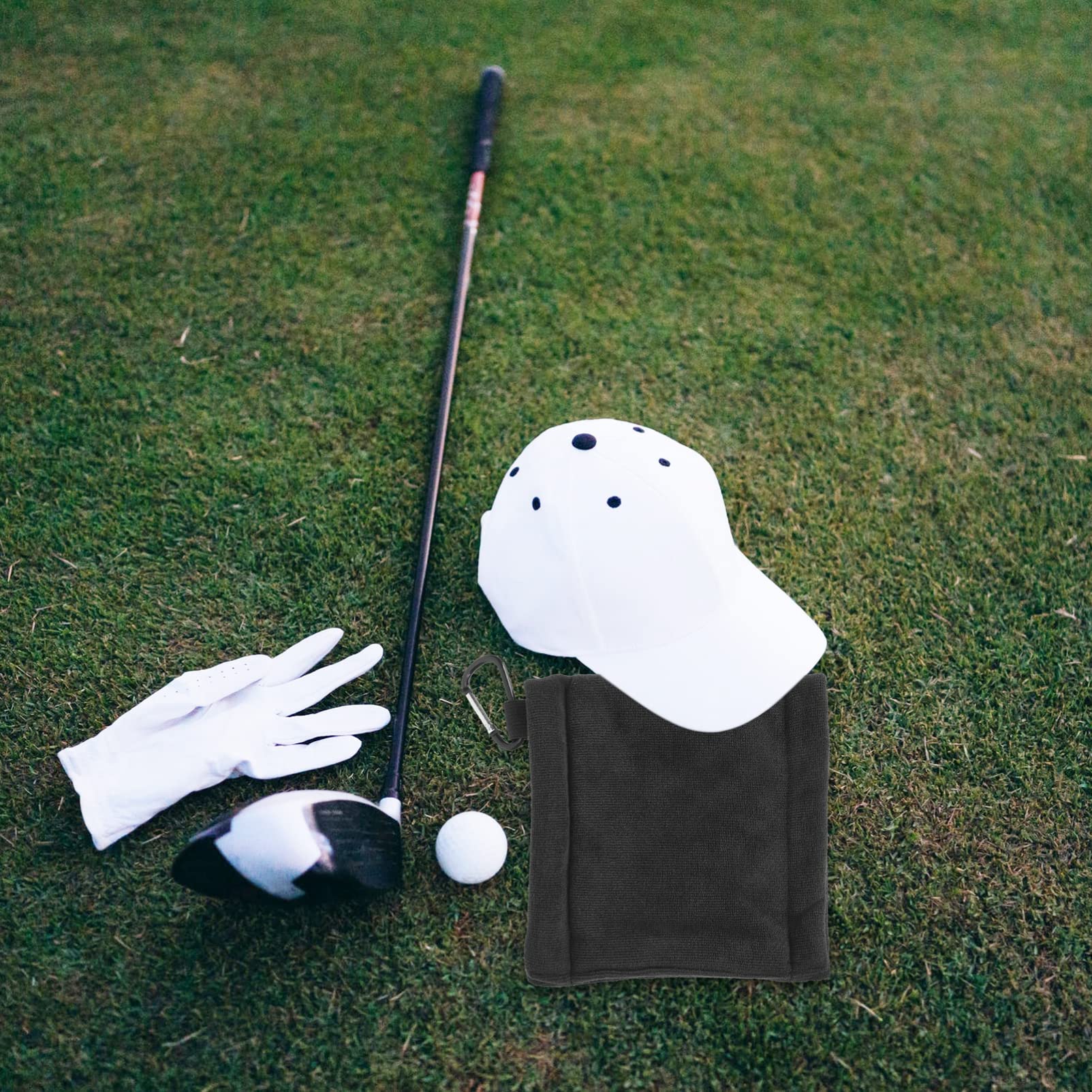 Premium Golf Towel with Clip - Portable Golf Ball Cleaner & Multipurpose Wiping Towel for Golf Clubs & Balls | Perfect for Driving Range, Course & Practice Sessions