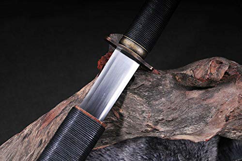 High Manganese Steel Chinese Short Sword - Camping Knife with Razor Sharp Blade #1792 | Perfect for Outdoor Survival, Bushcraft & Martial Arts Training