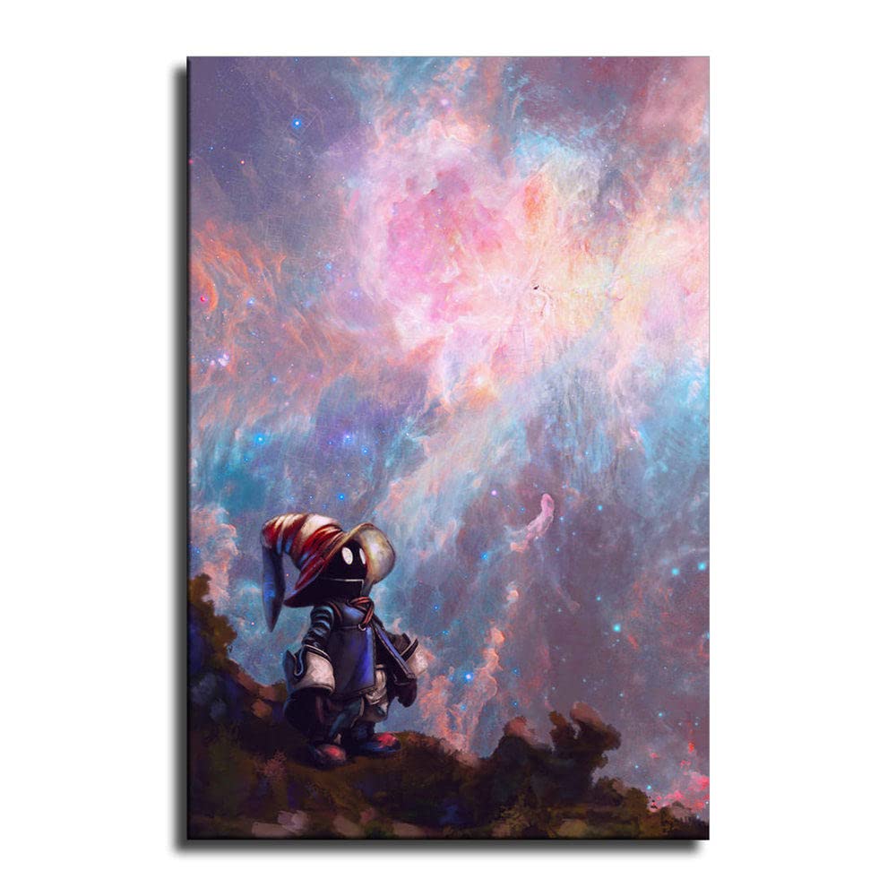 Final Fantasy Vivi Poster - 20x30 Inch Framed Canvas Wall Art Print, Anime Game Decor for Living Room, Bedroom & Gaming Room - Perfect Gift for FF Fans