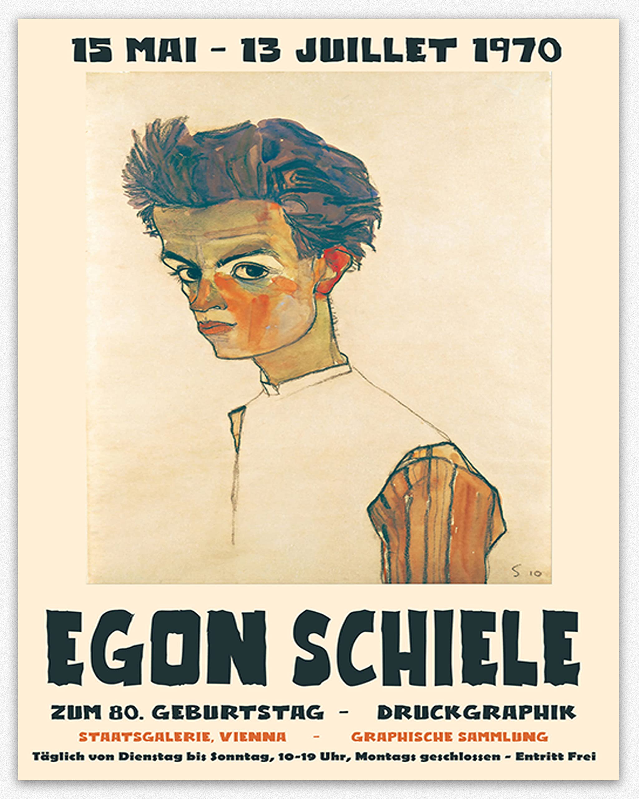 Egon Schiele Famous Art Prints - Vintage Exhibition Wall Decor Posters | Minimalist Aesthetic Room Decor for Bedroom, Living Room & Office | Museum-Quality Fine Art Reproduction for Home & Gallery Display
