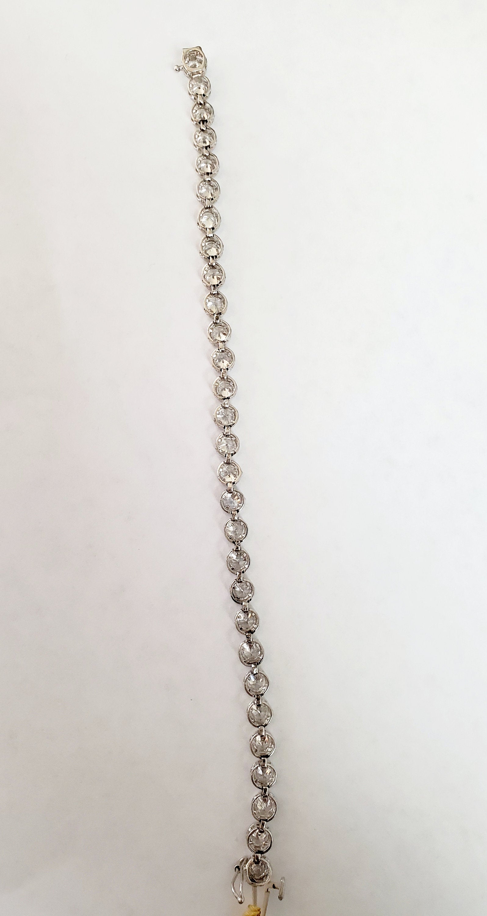 14K White or Yellow Gold Cubic Zirconia Tennis Bracelet - Elegant Bezel Setting for Women's Jewelry Collection | Perfect for Weddings, Parties & Special Occasions