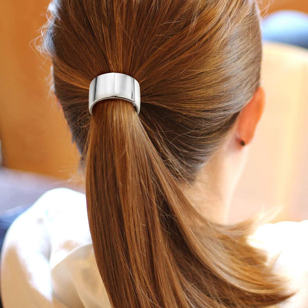 Metal Hair Cuffs & Ponytail Holders for Women - 4pcs Fashion Hair Accessories for Daily Styling
