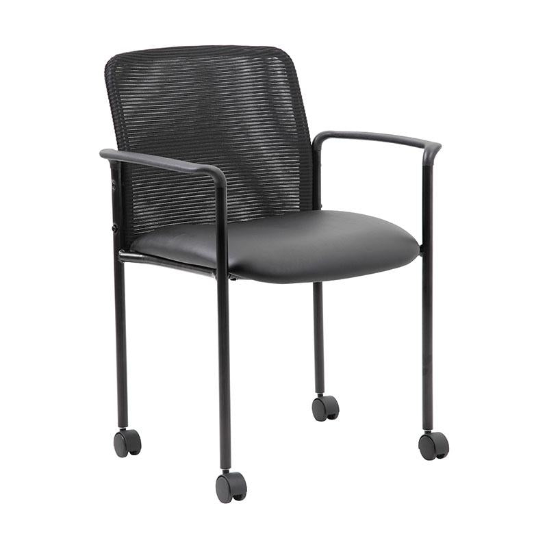 Boss Stackable Mesh Guest Chair B6919 & B6909 - Ergonomic Office Chair with Breathable Mesh Back - Perfect for Conference Rooms, Waiting Areas, and Home Offices