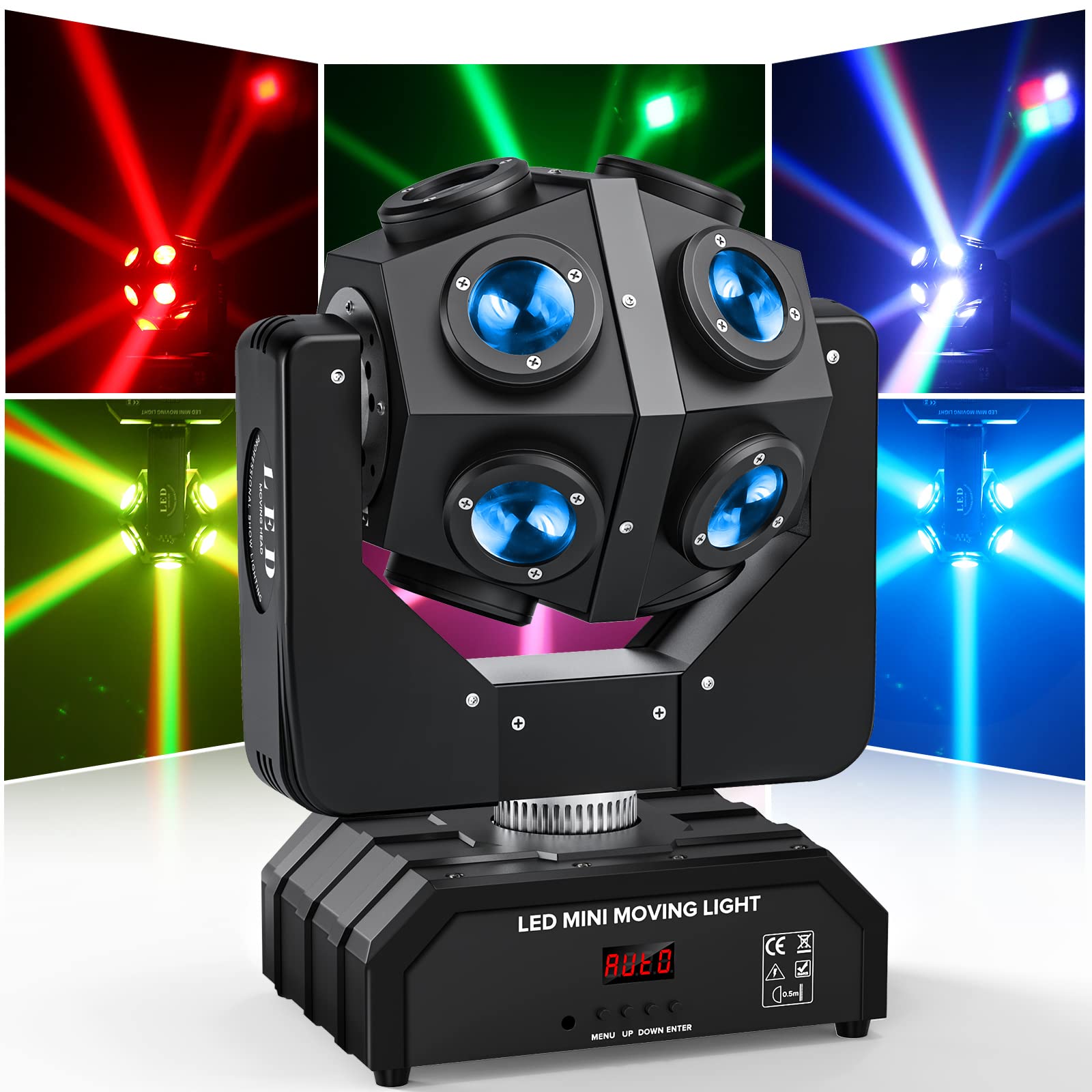 120W LED RGBW Moving Head Beam Light - 360° Rotation, DMX 512 & Sound Activated - Professional Stage Lighting for DJs, Clubs, Weddings & Disco Parties - Perfect for Live Performances, Nightclubs & Event Lighting