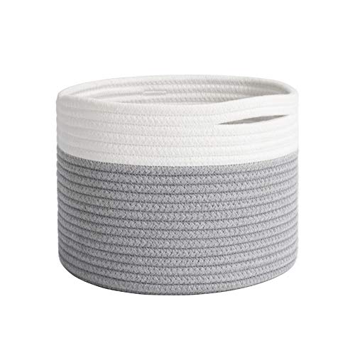INDRESSME Small Storage Basket - Cotton Rope Basket for Closet, Nursery & Toy Organization - 9.4