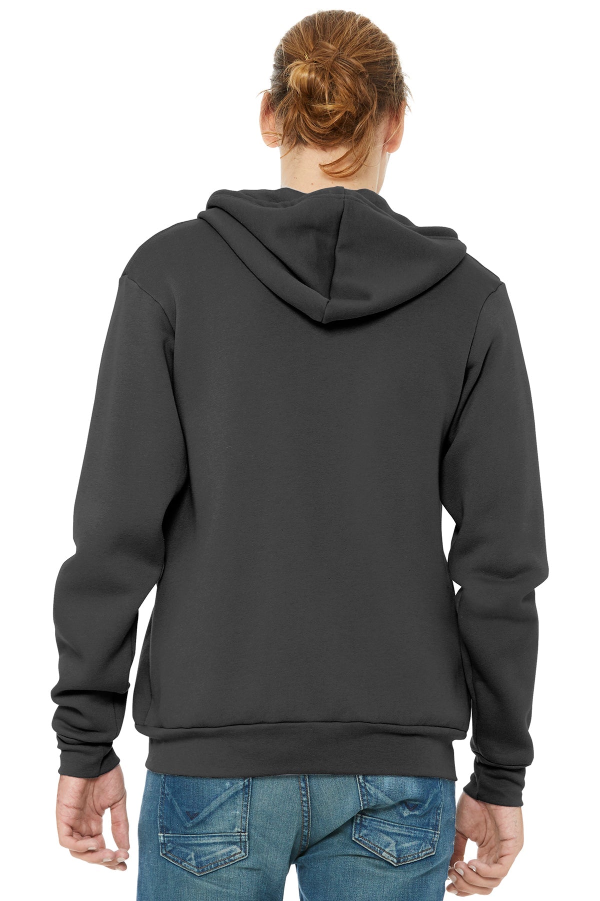 Bella Canvas Unisex Fleece Full Zip Hoodie - Soft & Warm Pullover for Men & Women - Asphalt Grey - Perfect for Casual Wear, Gym & Outdoor Activities