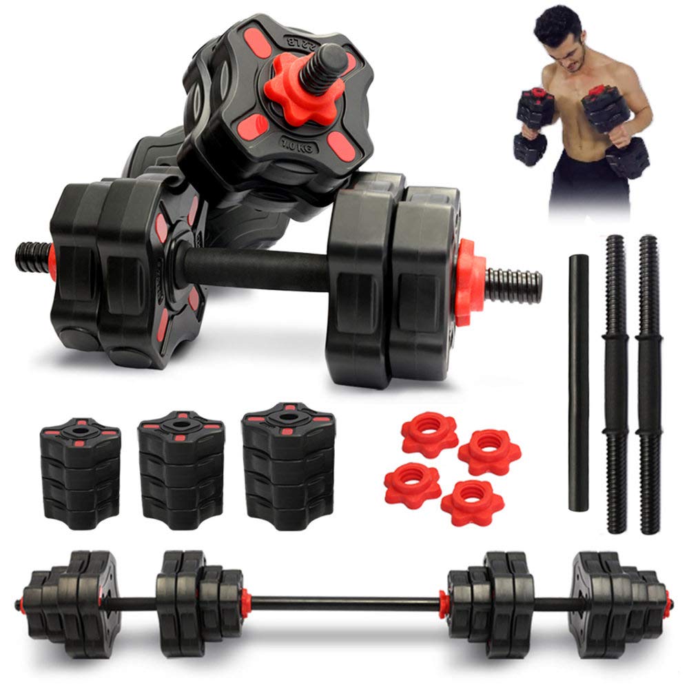 YMWD 2-in-1 Adjustable Dumbbell Set - 40lbs Free Weights with Connecting Rod for Home Gym - Convertible to Barbell for Full Body Workout - Strength Training Equipment for Men & Women - Perfect for Weight Lifting, CrossFit, and Home Fitness Routines