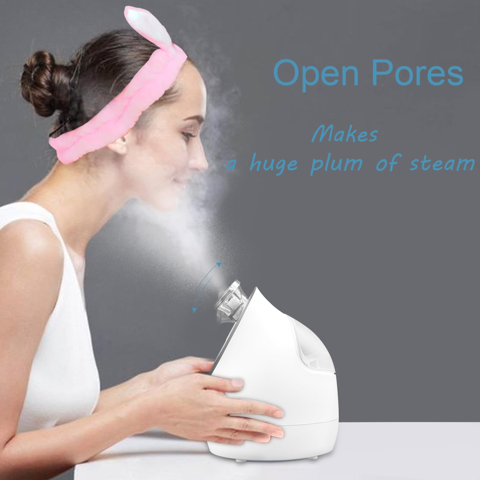 Kingsmile 3-in-1 Nano Facial Steamer with Aromatherapy - Adjustable Nozzle Warm Mist Humidifier for Deep Cleansing & Moisturizing | Perfect for Home Spa, Sinus Relief & Skincare Routine