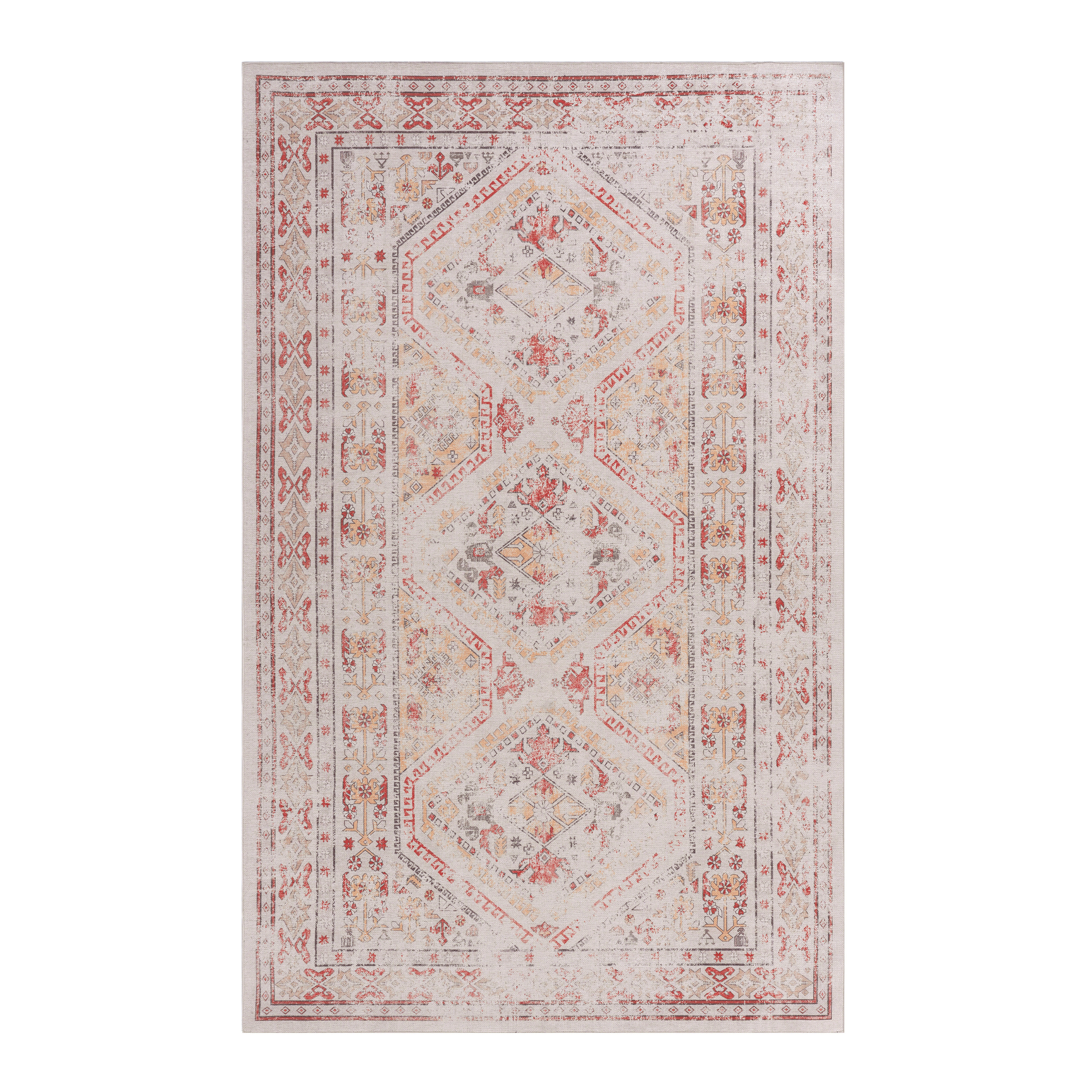 DTY Signature 8x10 Washable Low Pile Area Rug - Non Slip, Non Shedding, Foldable - Perfect for Living Room, Bedroom, Kitchen - Kid & Pet Friendly Home Decor (Beige, 8x10) - Cozy Accent for Family Spaces & High Traffic Areas