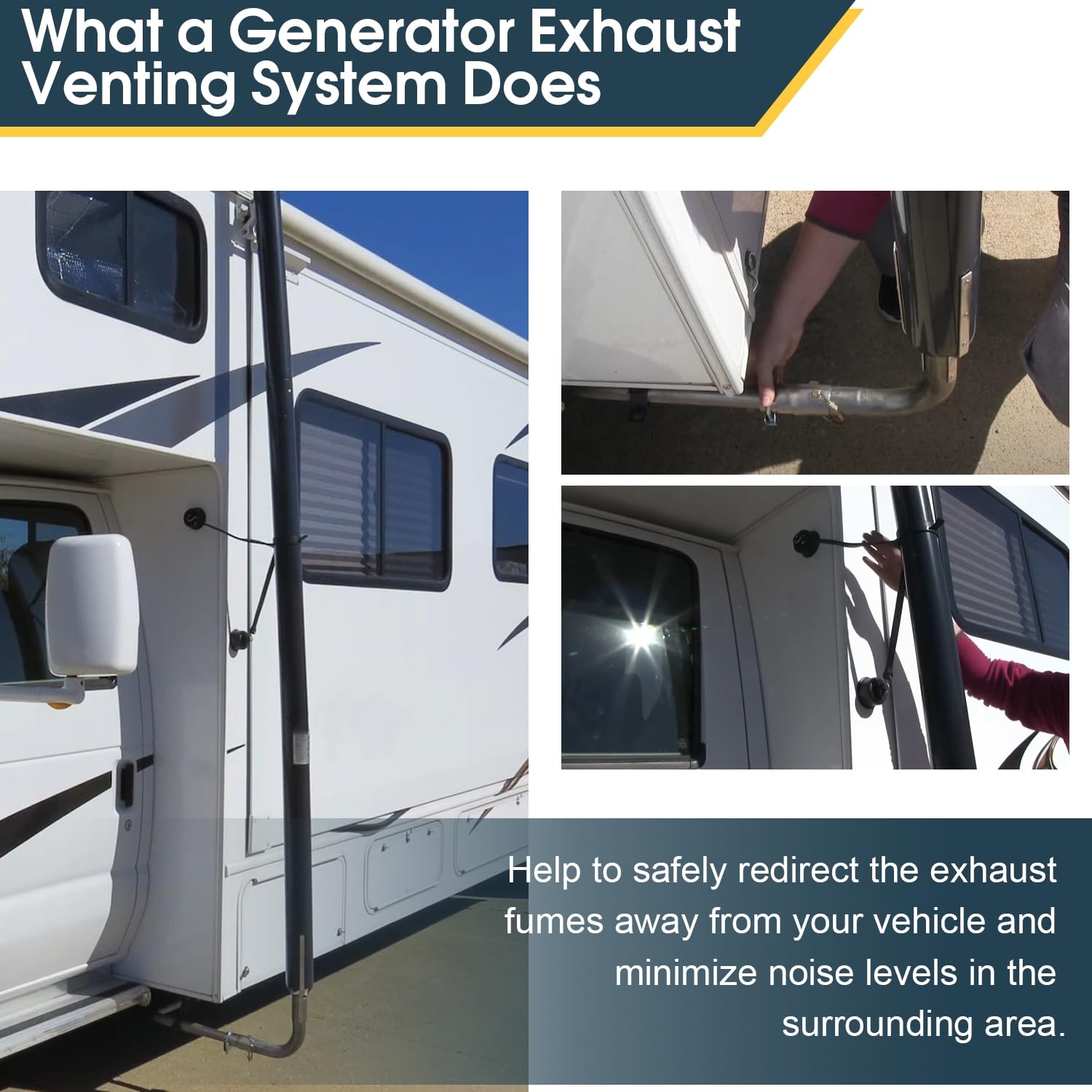 RV Generator Exhaust Extension Kit - Replacement for 44461 Pipe Extension | Durable RV Generator Exhaust Venting System | Perfect for Camping, Boondocking & Outdoor Adventures