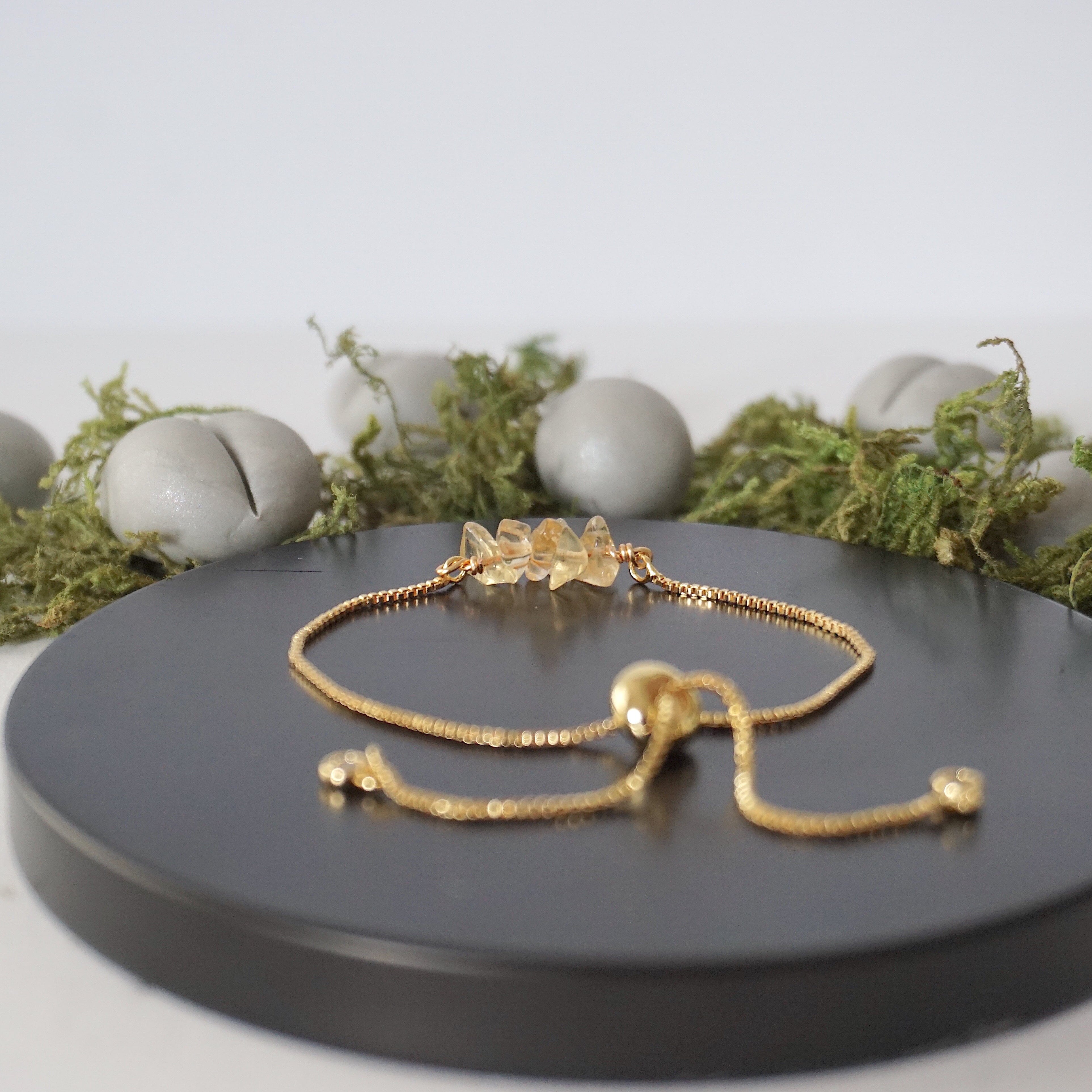 Gold Plated Adjustable Citrine Bolo Crystal Bracelet for Women - Elegant Bohemian Jewelry for Everyday Wear & Special Occasions