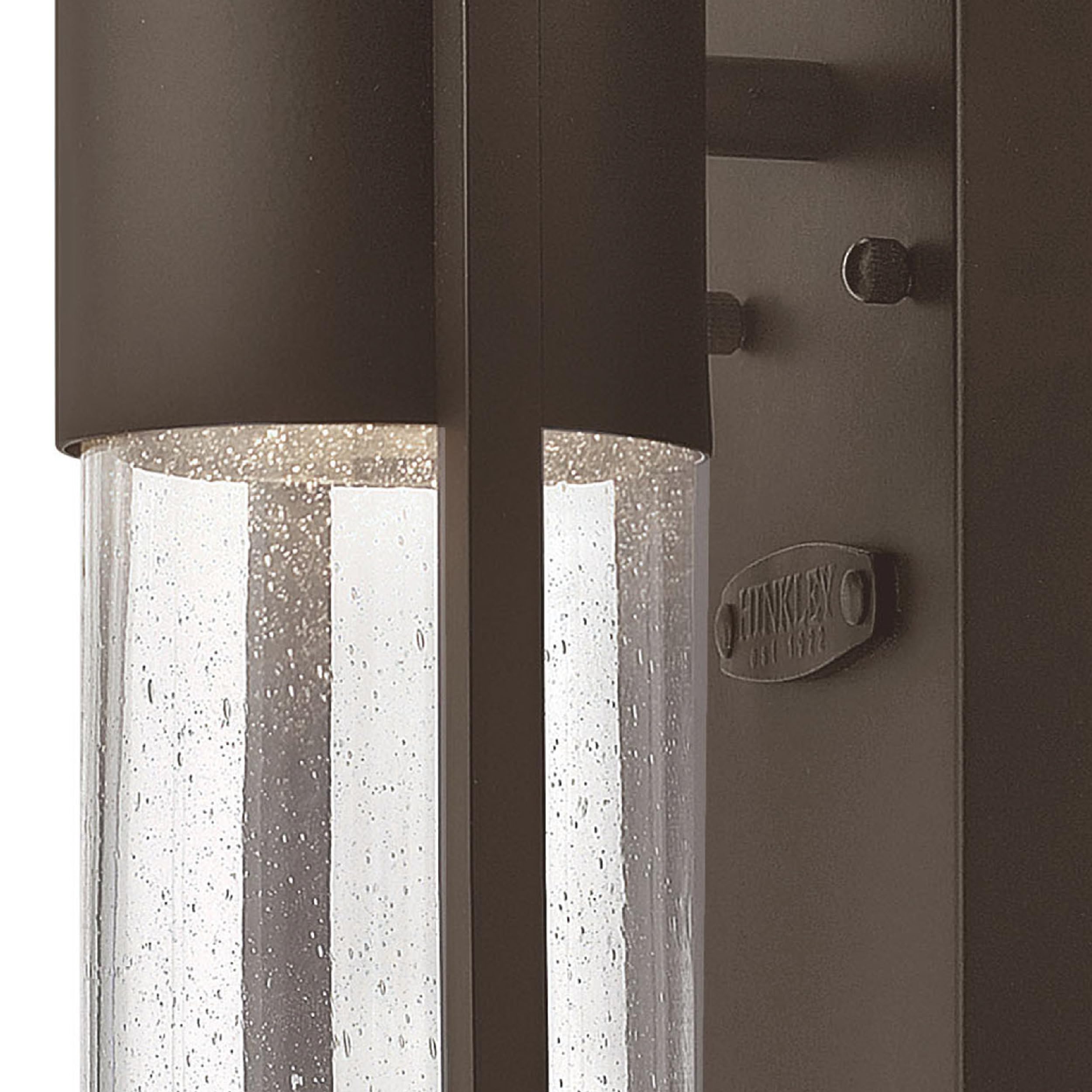 Hinkley Shelter Medium Outdoor LED Wall Mount Lantern - Minimalist Design, Dark Sky Compliant, Solid Aluminum with Clear Seedy Glass in Buckeye Bronze - Perfect for Porch, Patio, and Garden Lighting