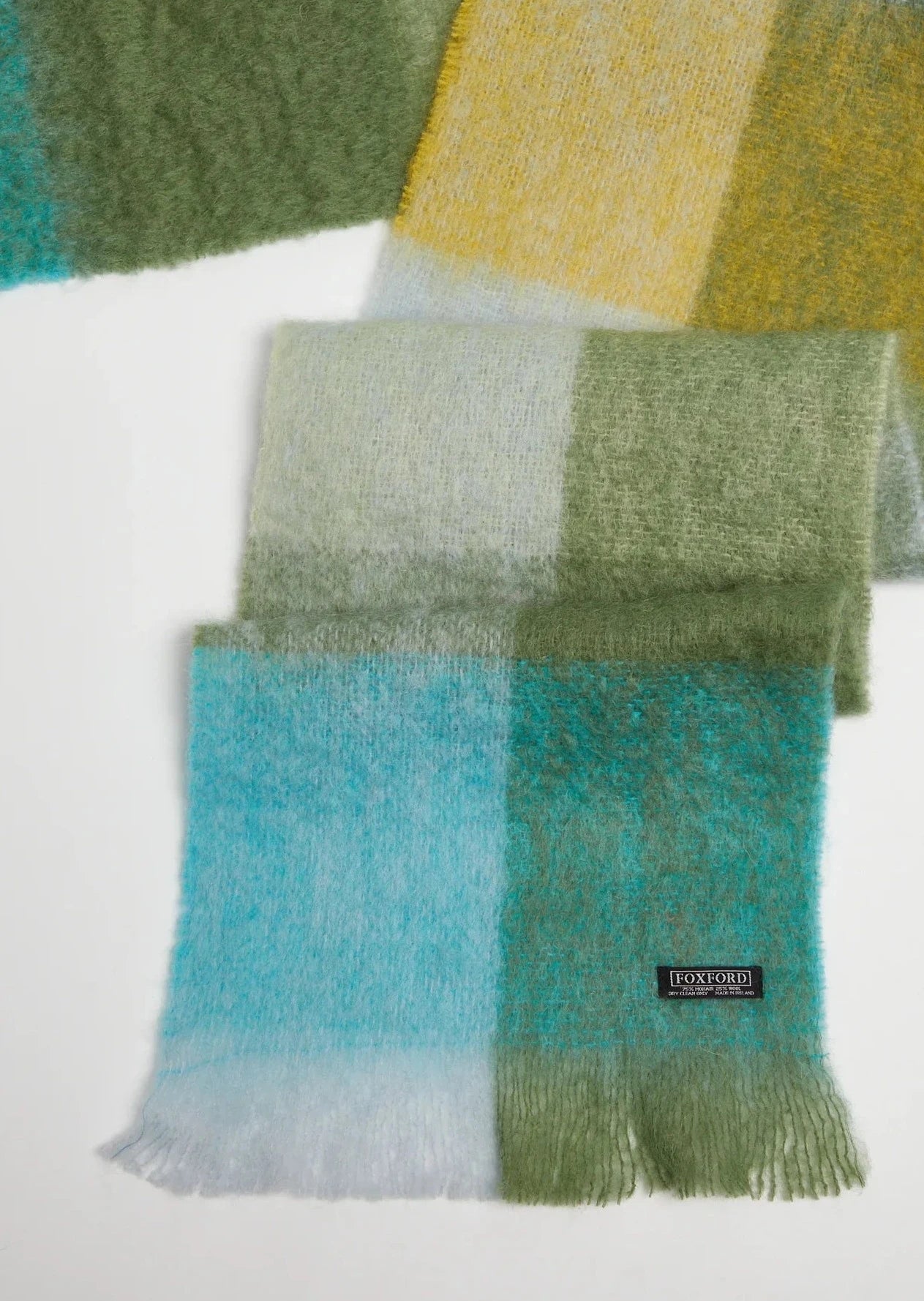 Foxford Giant Mohair Scarf - Soft Warm Blue Green Oversized Winter Wrap for Women & Men | Perfect for Cold Weather, Outdoor Activities & Fashion Accessories