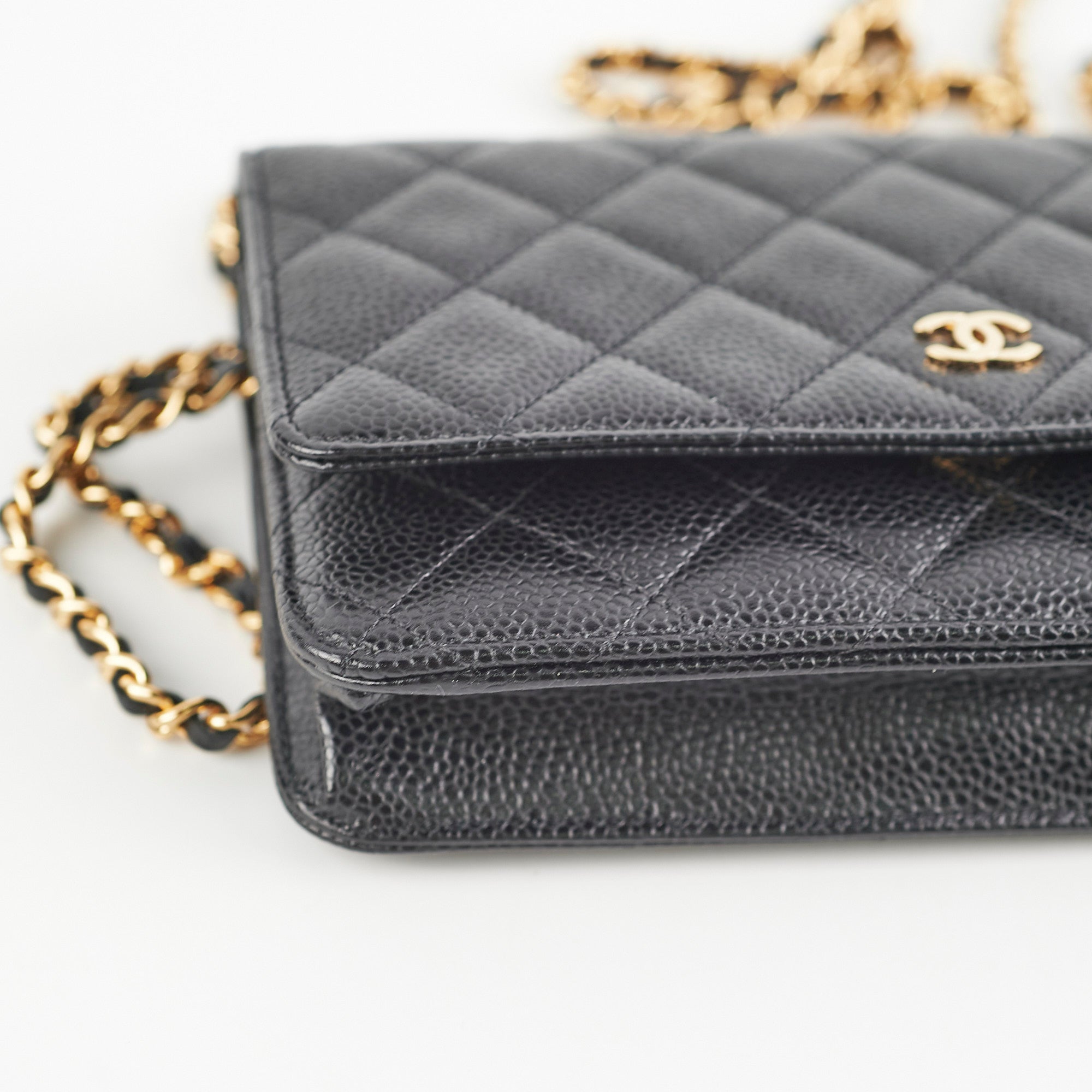 Chanel Caviar Quilted Wallet On Chain Black Crossbody Bag - Elegant & Stylish for Parties, Dates & Evening Events