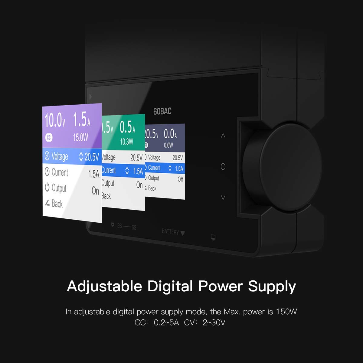 ISDT 608AC 8A 200W Smart Hobby Battery Charger - AC/DC Balance Charger for 1-6S LiPo, LiFe, LiHv, NiMH, Pb RC Batteries with XT60 Port & Detachable Power Supply - Perfect for Drone, RC Car, Airplane & Hobby Charging Needs