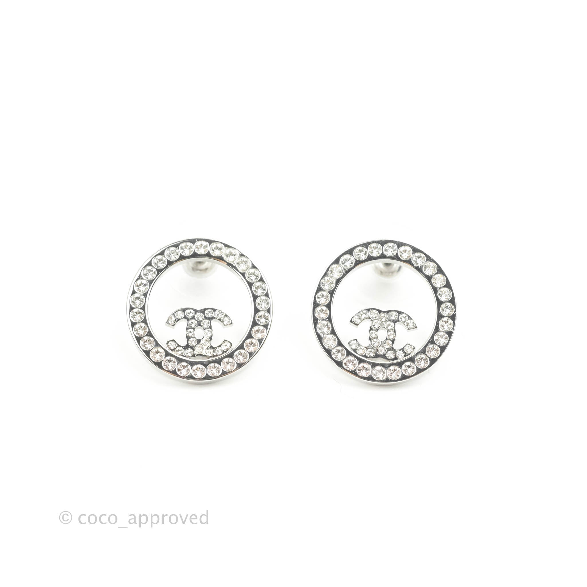 Chanel CC Crystal Round Earrings for Women - Luxury Fashion Jewelry Gift for Party, Wedding & Special Occasions