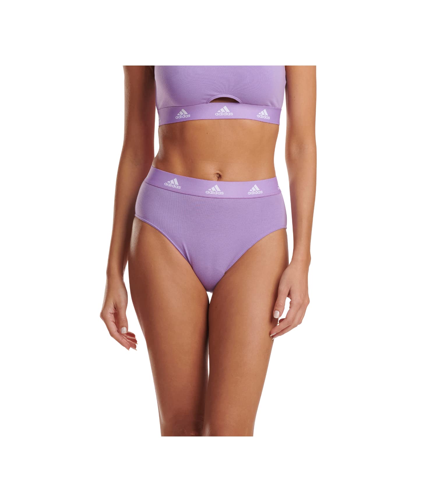 Adidas Women's Cotton Logo Bikini Underwear - Comfortable Breathable Panties for Sports & Daily Wear - Perfect for Gym, Yoga, Beach & Lounge