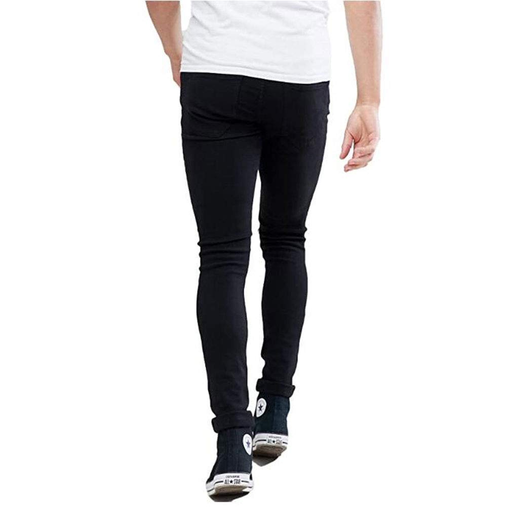 HUNGSON Men's Ripped Skinny Jeans - Stretch Slim Fit Denim Pants for Men | Comfortable & Stylish for Casual Wear, Night Out & Street Fashion