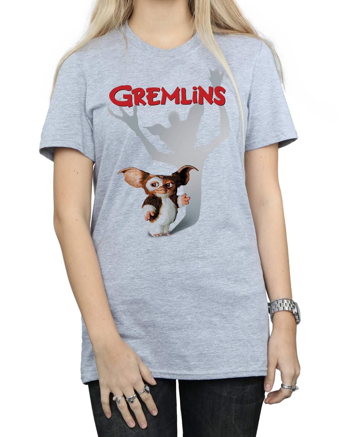 Women's Gizmo Shadow Boyfriend Fit T-Shirt - XX-Large Sport Grey | Comfortable Oversized Casual Tee for Everyday Wear, Lounge & Street Style