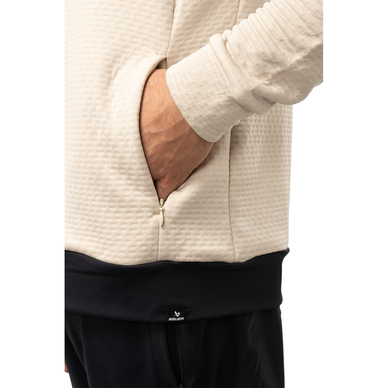 Bauer FLC Textured Full Zip Senior Hockey Jacket - Lightweight & Durable for On-Ice & Off-Ice Training