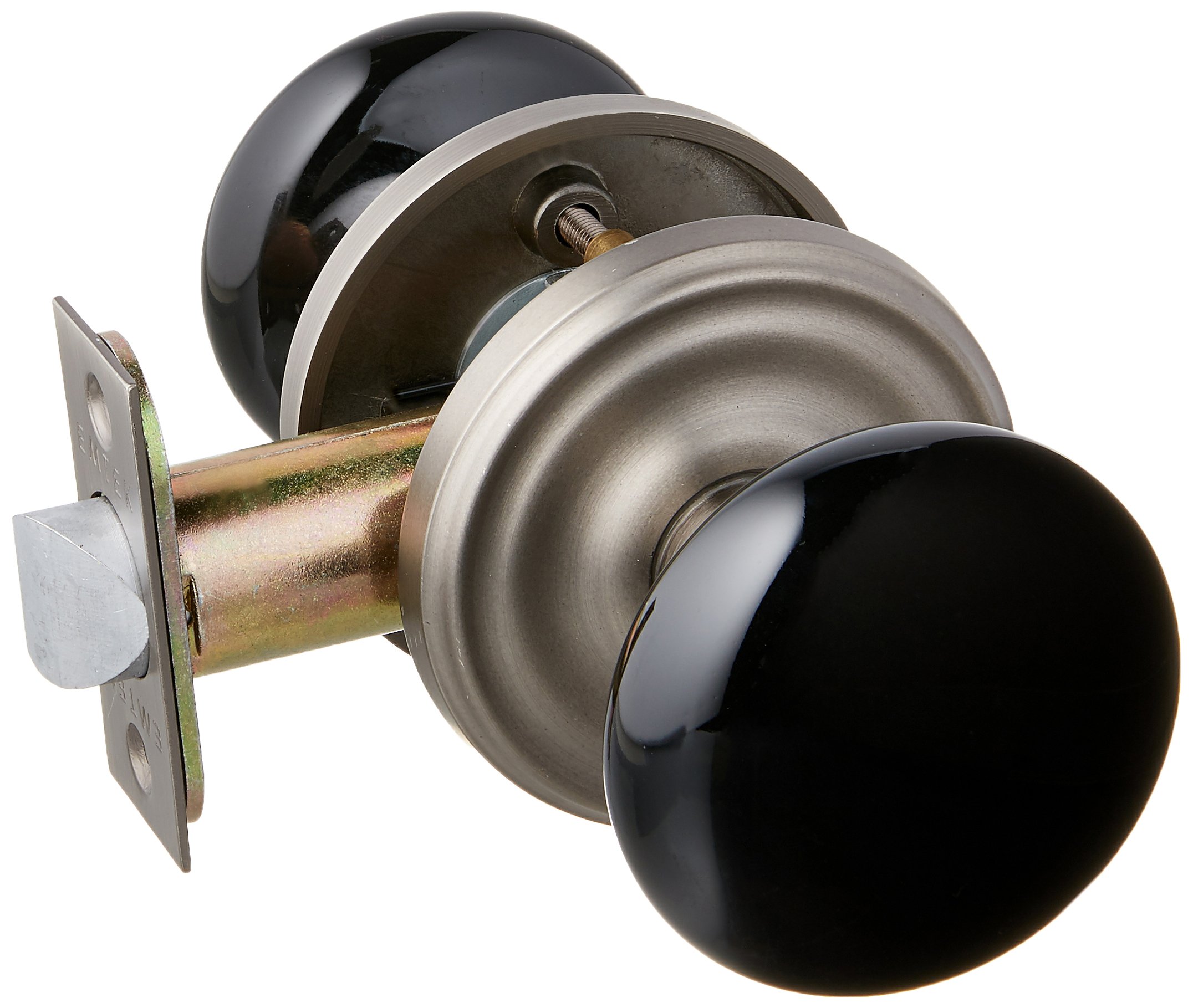 Vintage Black Porcelain Door Knobs with Classic Rosette Set - Antique Pewter Finish for Interior Doors | Privacy Hardware for Bedroom, Bathroom & Closet Doors